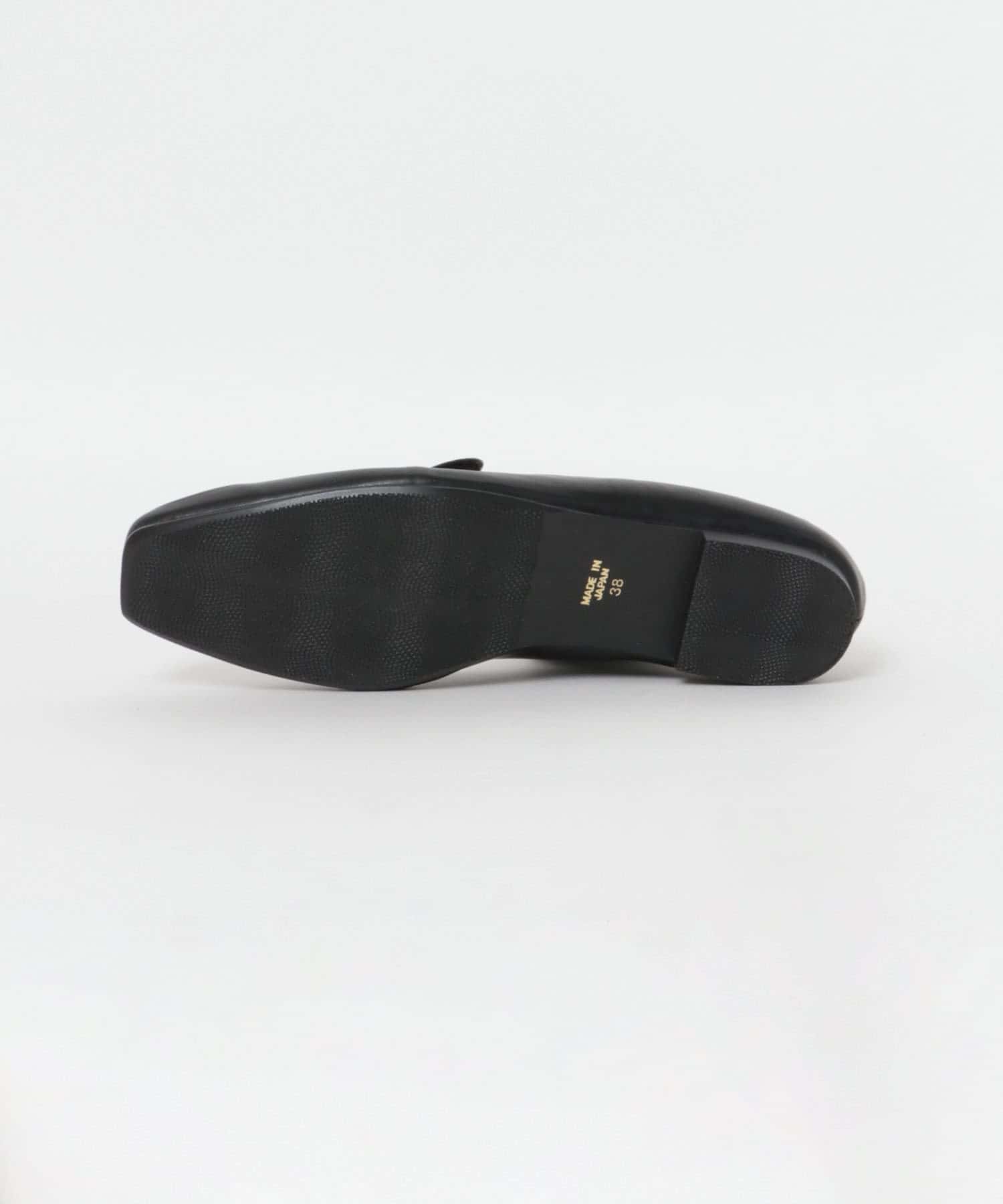 『MADE IN JAPAN』スクエアトゥプチメタルローファー BLACK 36