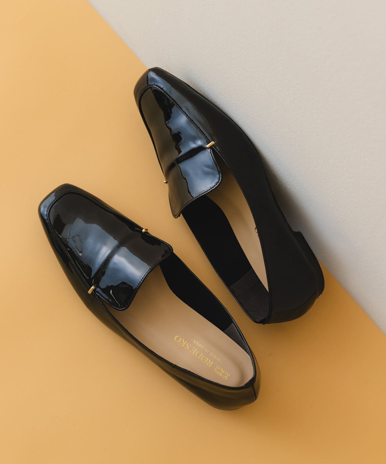 MADE IN JAPAN』スクエアトゥプチメタルローファー(36 BLACK/E