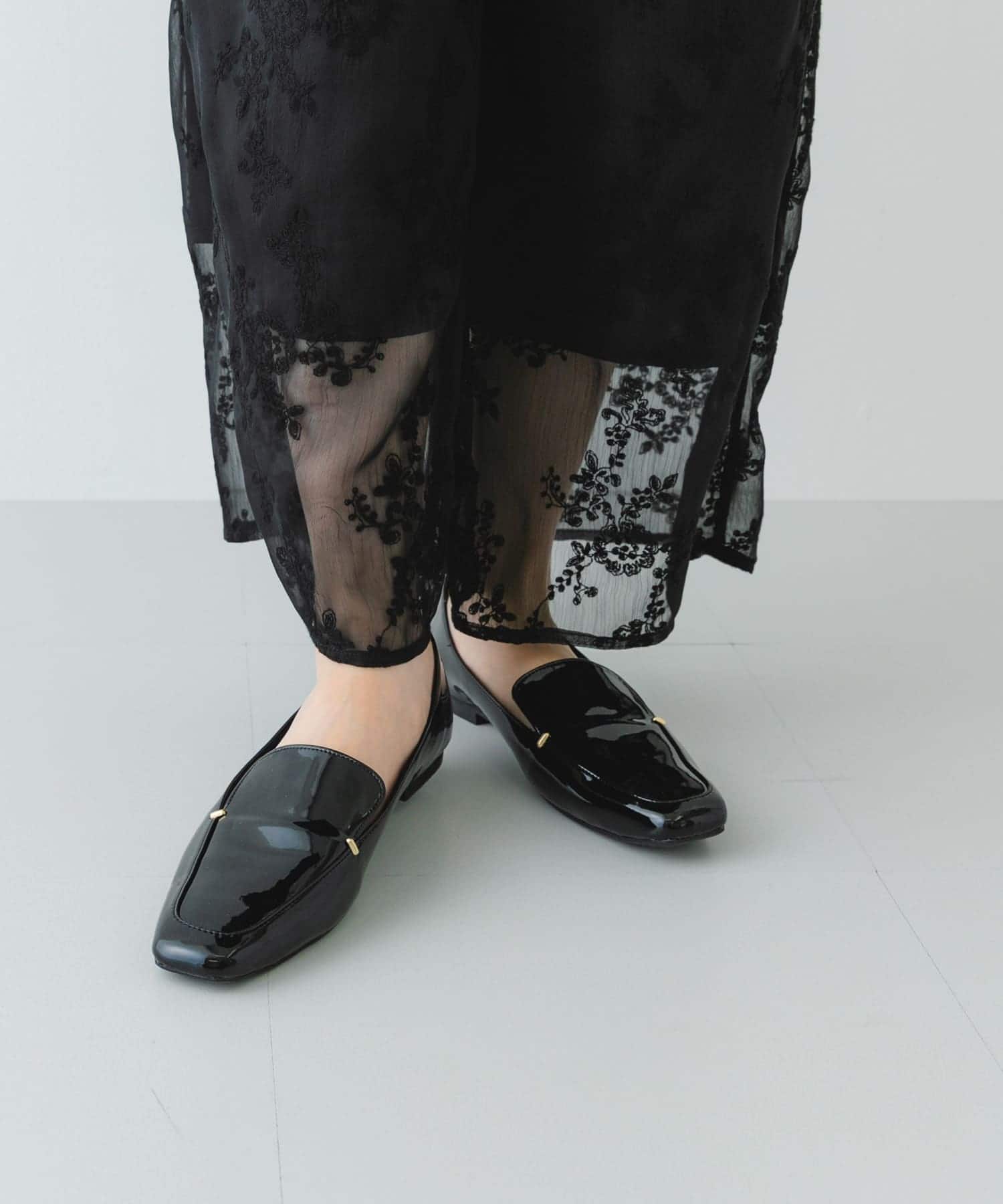 『MADE IN JAPAN』スクエアトゥプチメタルローファー BLACK/E 36