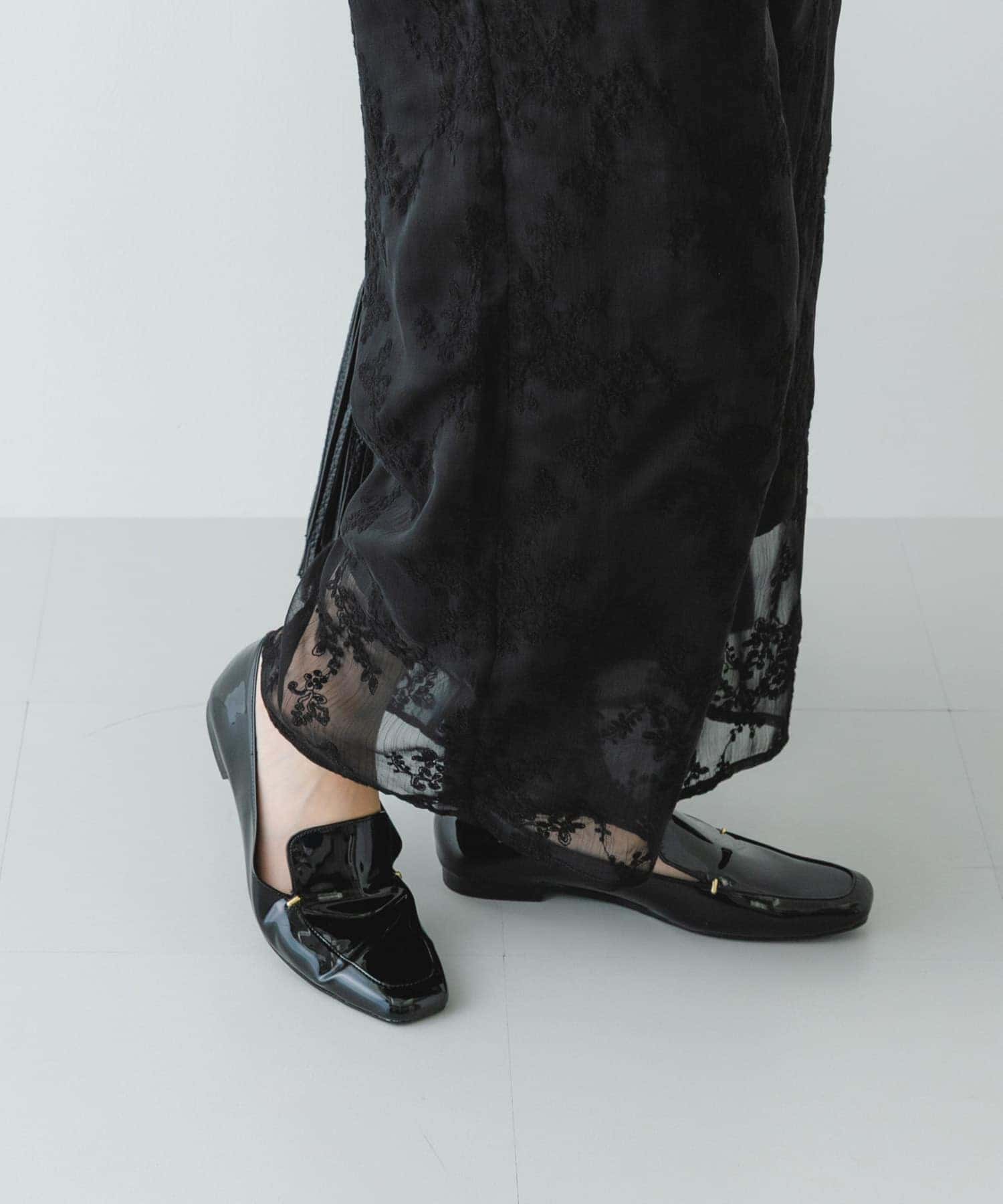 『MADE IN JAPAN』スクエアトゥプチメタルローファー BLACK/E 36