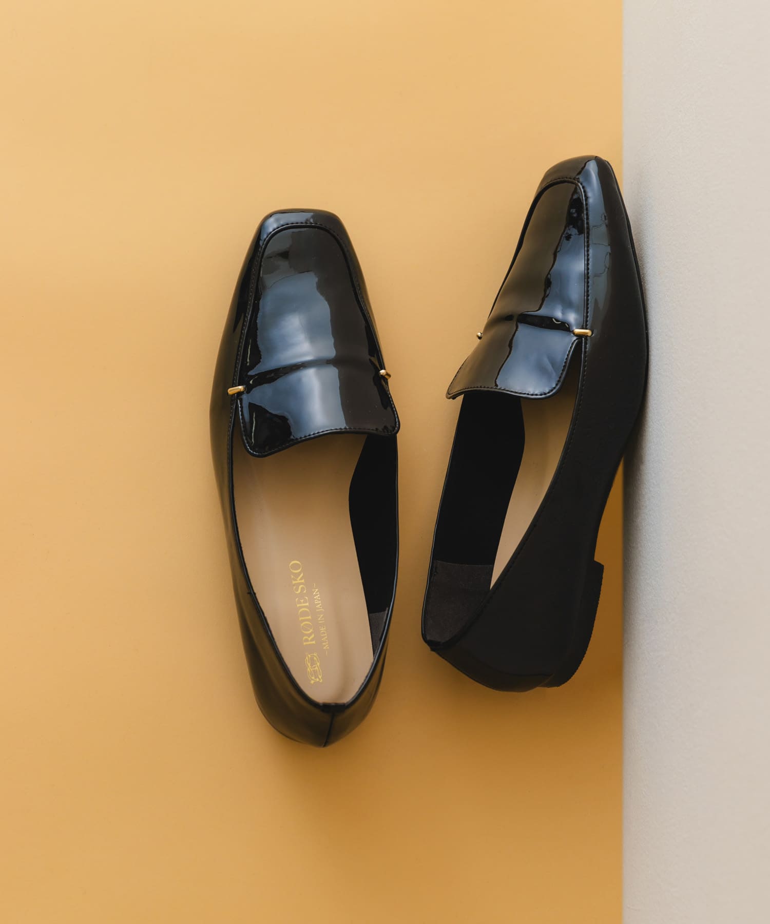 MADE IN JAPAN』スクエアトゥプチメタルローファー(36 BLACK/E