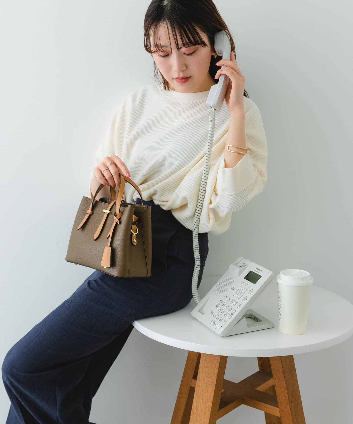 チャーム付ミニバッグ『Ssize』 MOCHA one