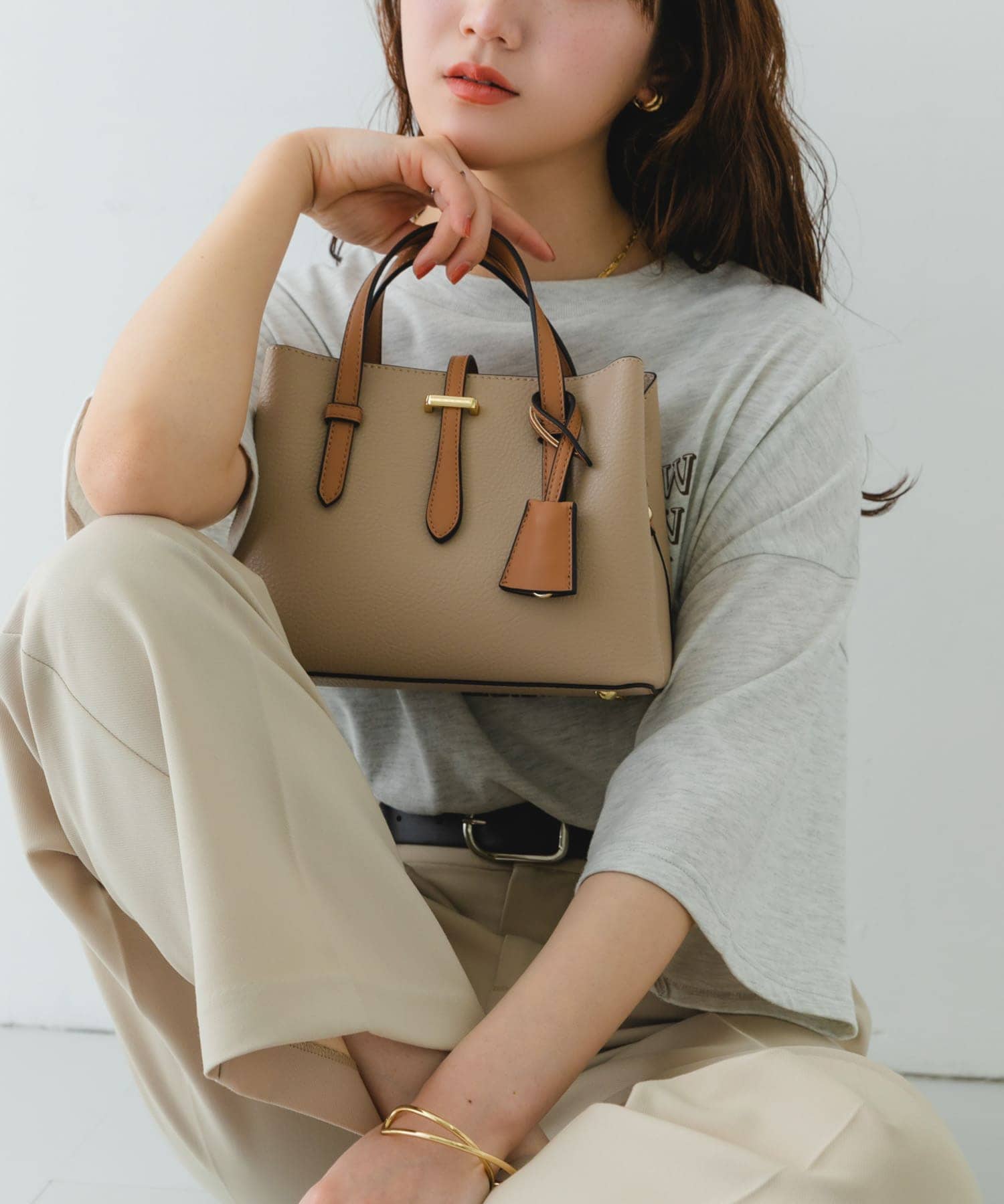 チャーム付ミニバッグ『Ssize』 SAND BEIGE one
