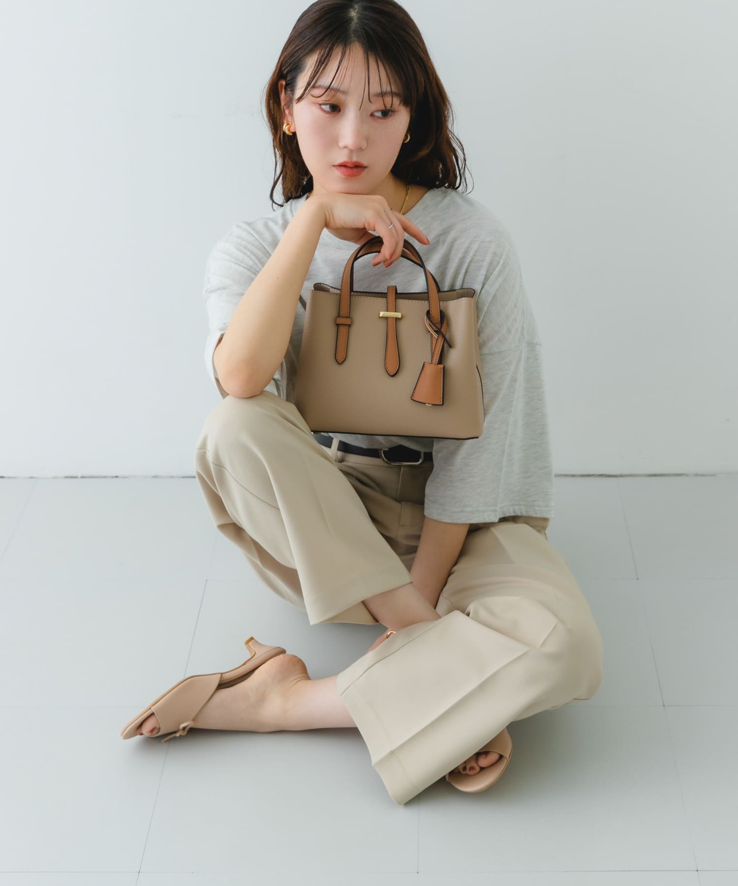 チャーム付ミニバッグ『Ssize』 SAND BEIGE one