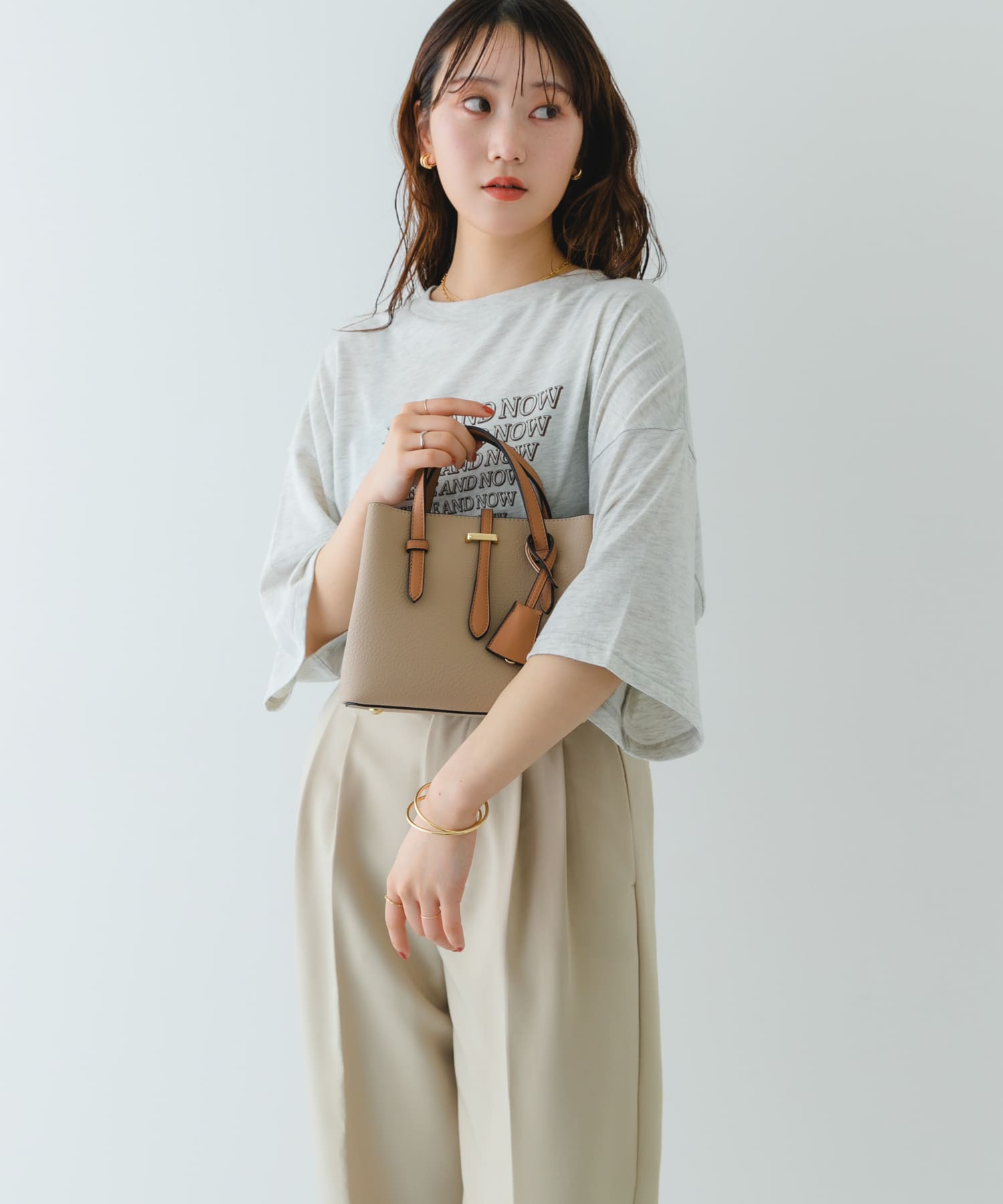 チャーム付ミニバッグ『Ssize』 SAND BEIGE one