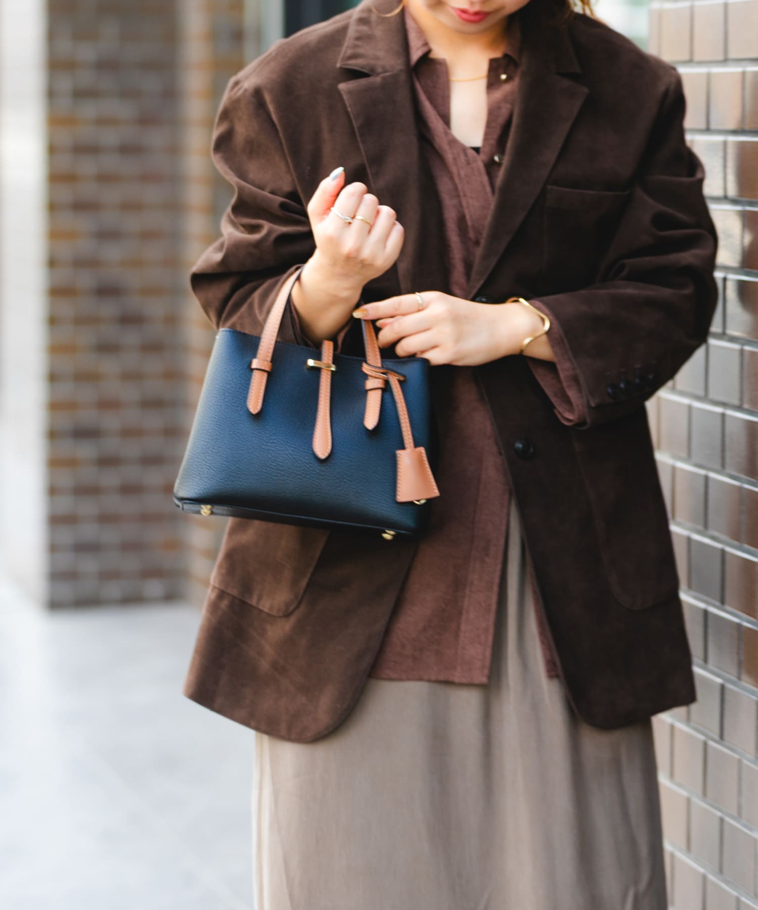 チャーム付ミニバッグ『Ssize』 BLACKxCML one