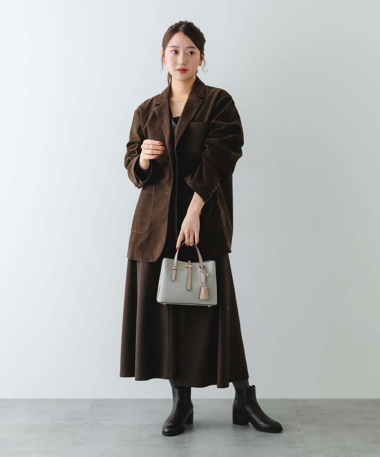 チャーム付ミニバッグ『Ssize』 LIGHT GRAY one