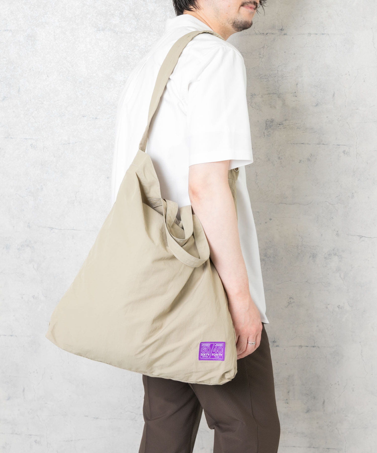 『ユニセックス』ロクヨンギャザーショルダートートバッグ GREIGE one