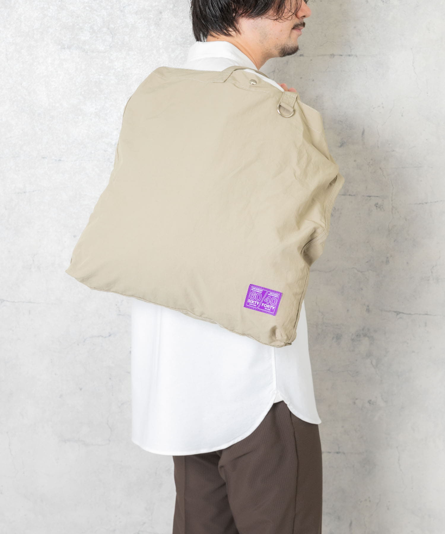 『ユニセックス』ロクヨンギャザーショルダートートバッグ GREIGE one