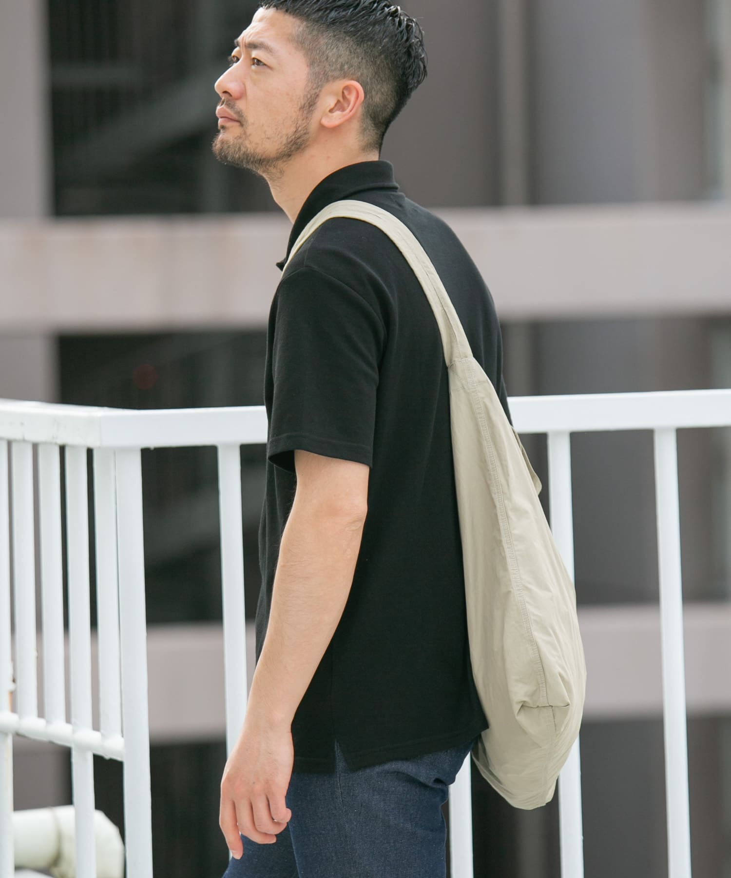 『ユニセックス』ロクヨンギャザーショルダートートバッグ GREIGE2 one