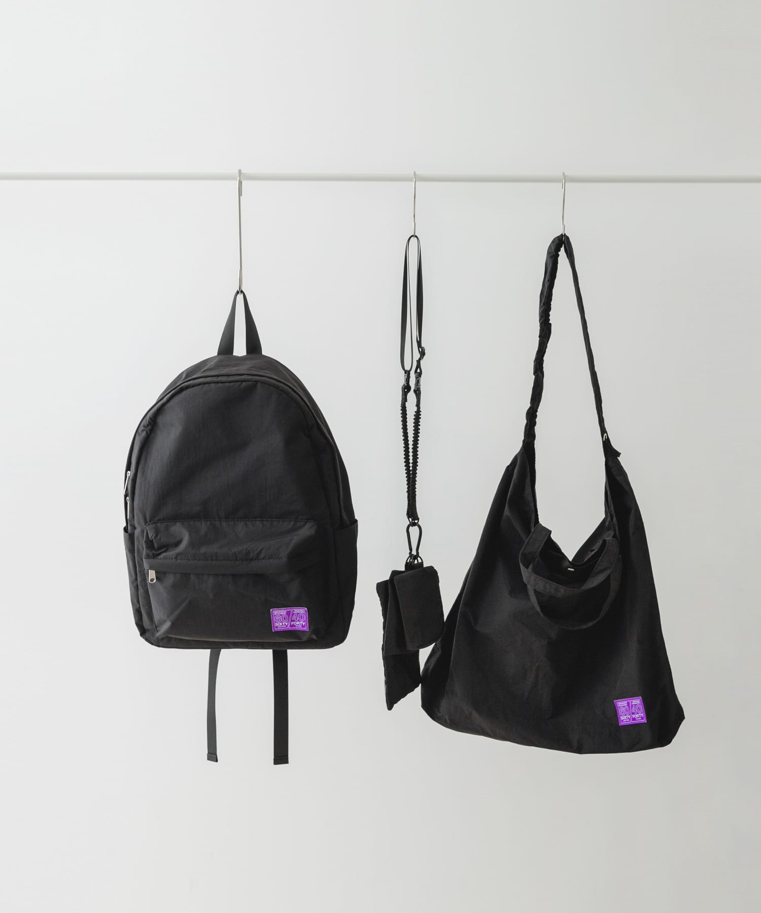 『ユニセックス』ロクヨンギャザーショルダートートバッグ BLACK one