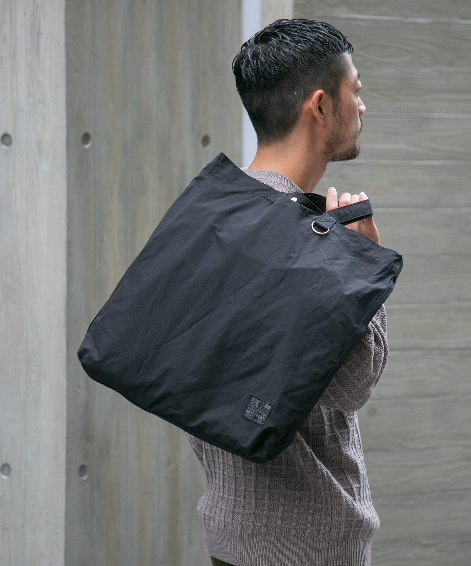 『ユニセックス』ロクヨンギャザーショルダートートバッグ BLACK2 one