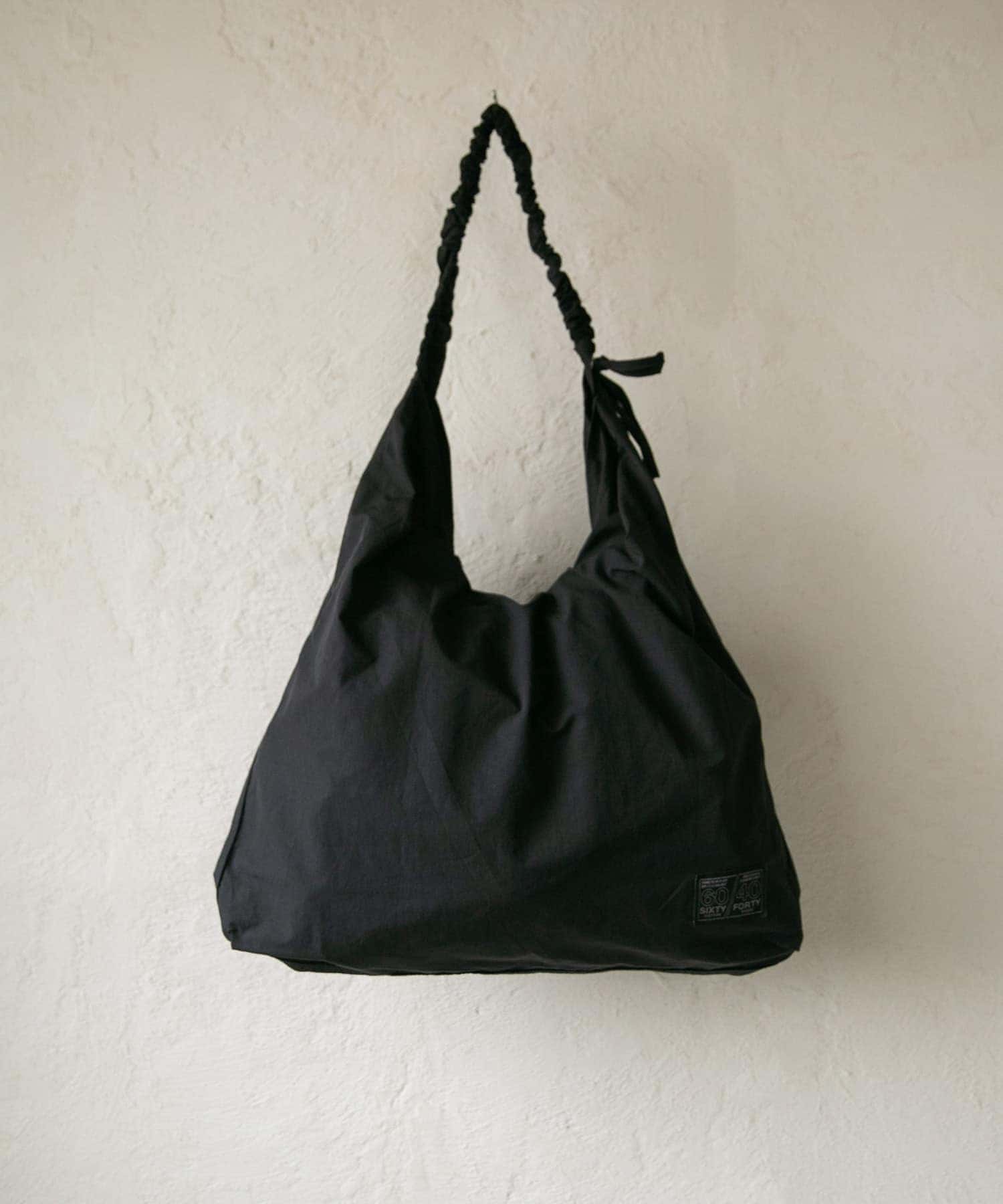 『ユニセックス』ロクヨンギャザーショルダートートバッグ BLACK2 one