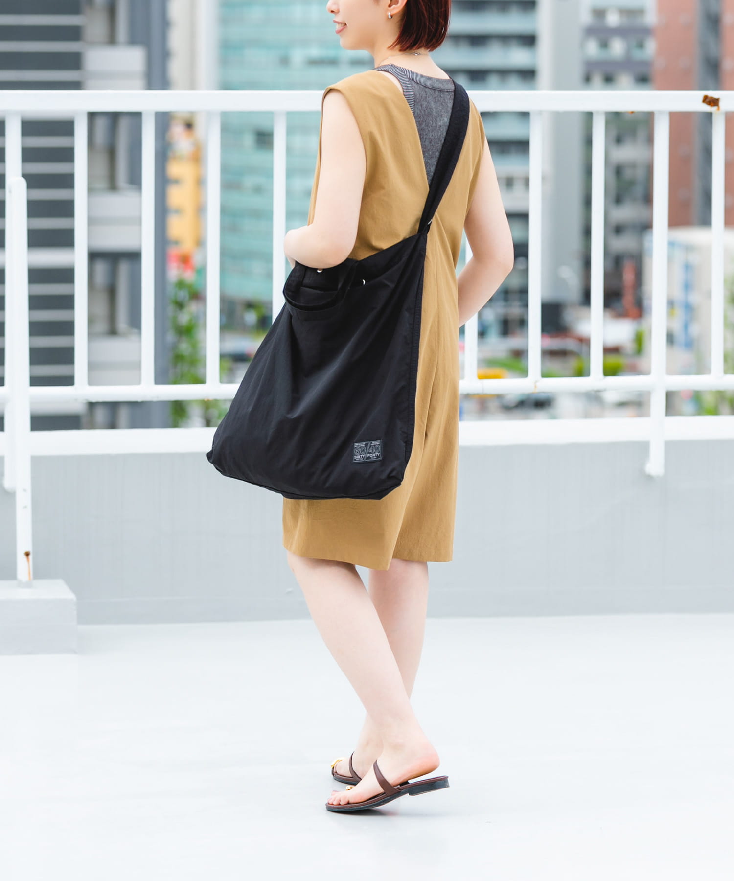 『ユニセックス』ロクヨンギャザーショルダートートバッグ BLACK2 one