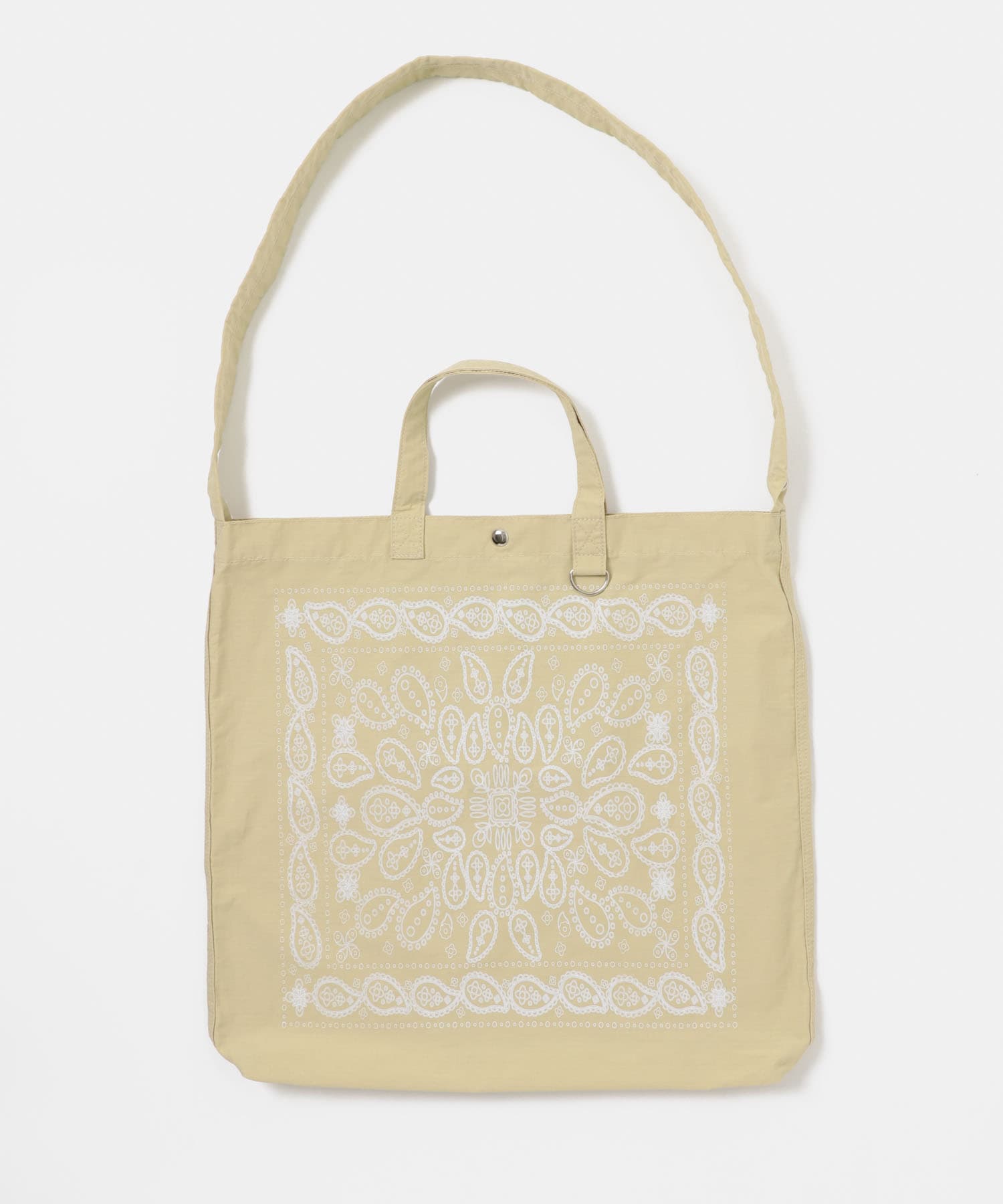 リップストップダブルショルダー柄トート BEIGE one