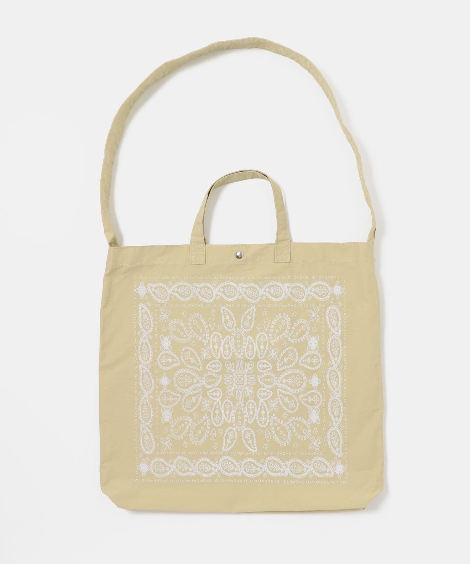リップストップダブルショルダー柄トート BEIGE one