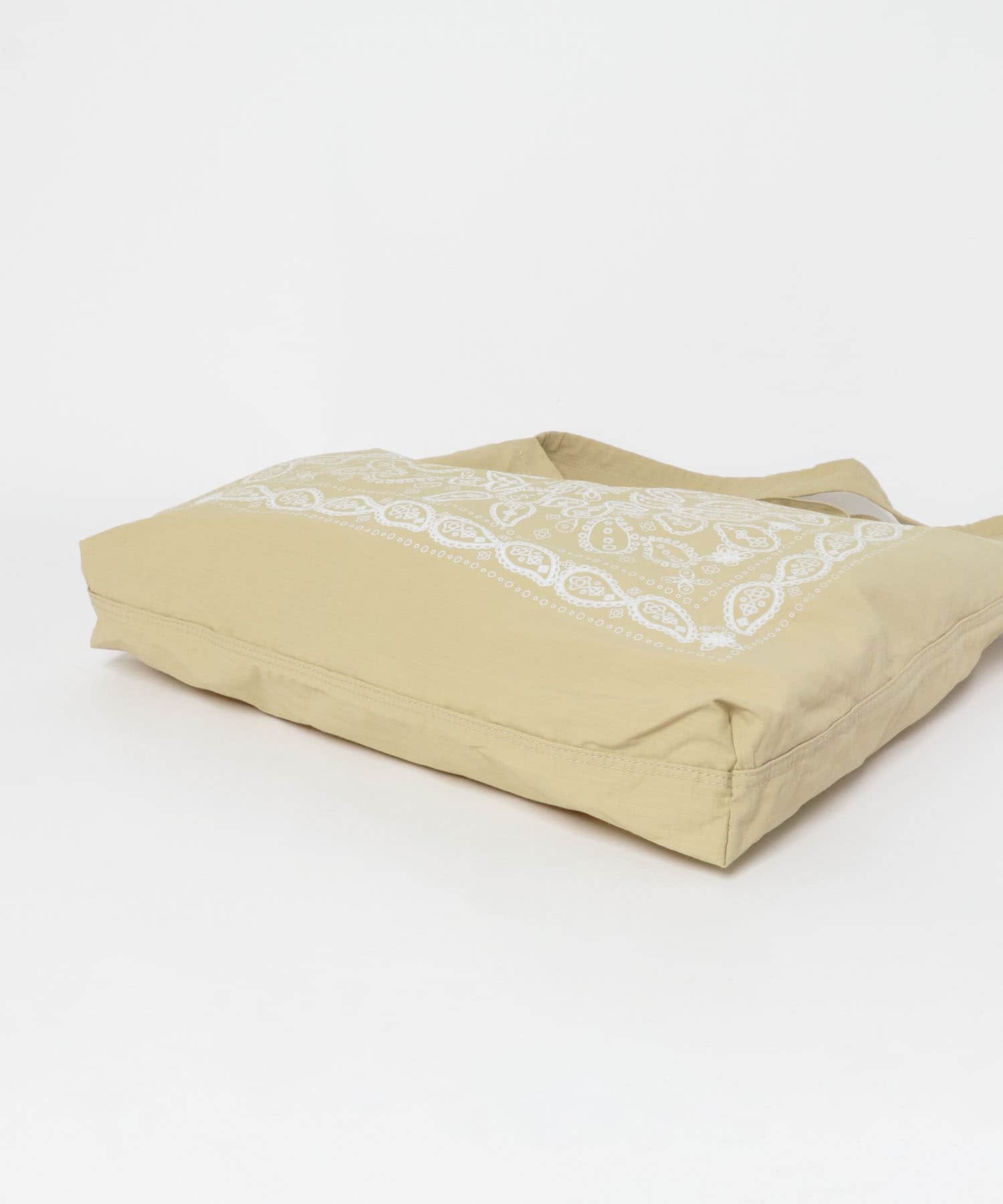リップストップダブルショルダー柄トート BEIGE one