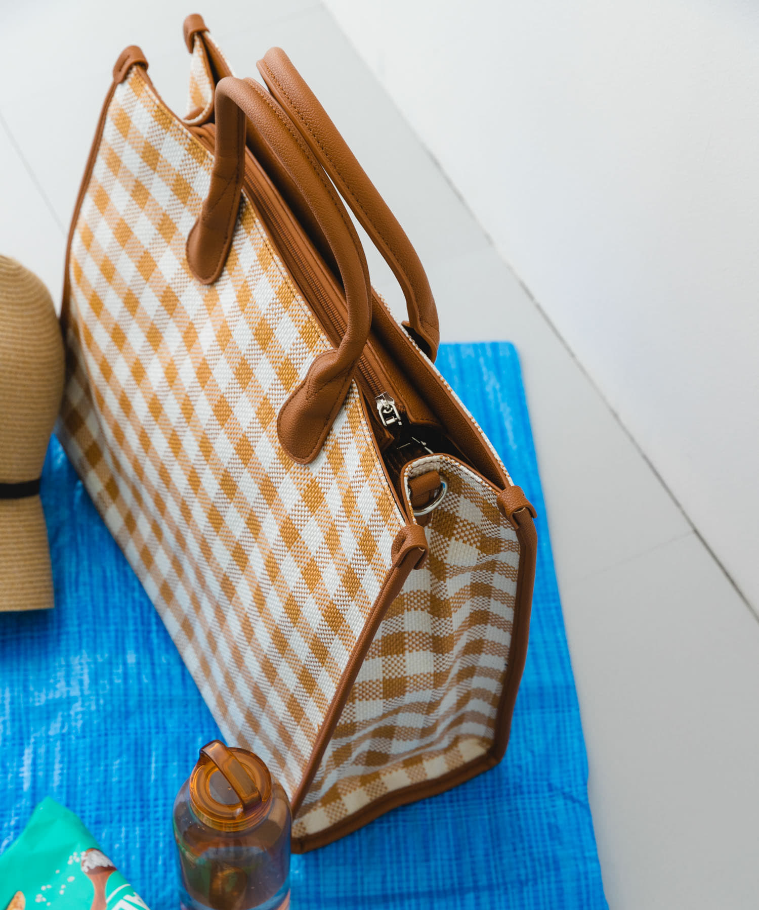 テープショルダービッグトートバッグ BEIGE one