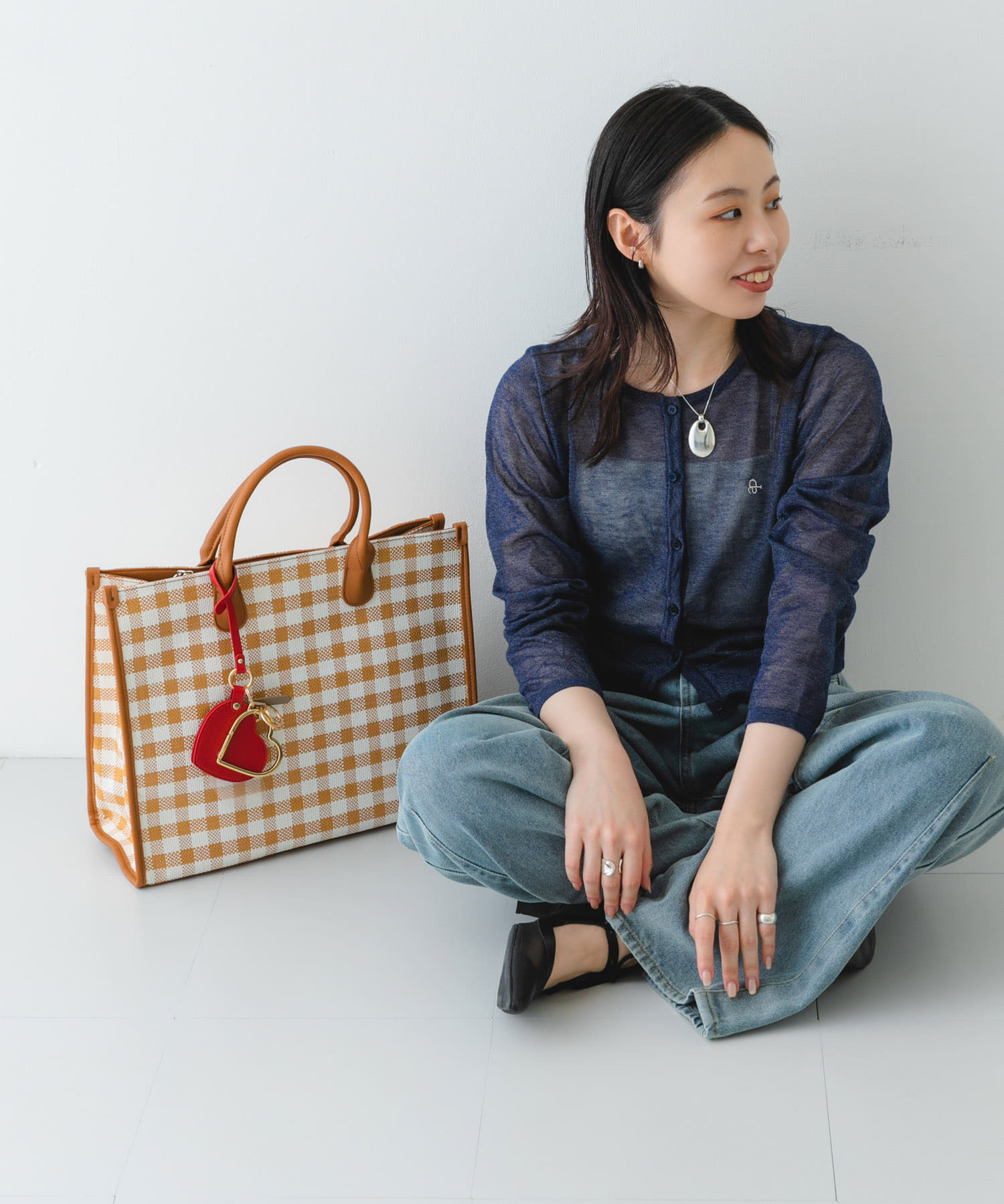 テープショルダービッグトートバッグ BEIGE one