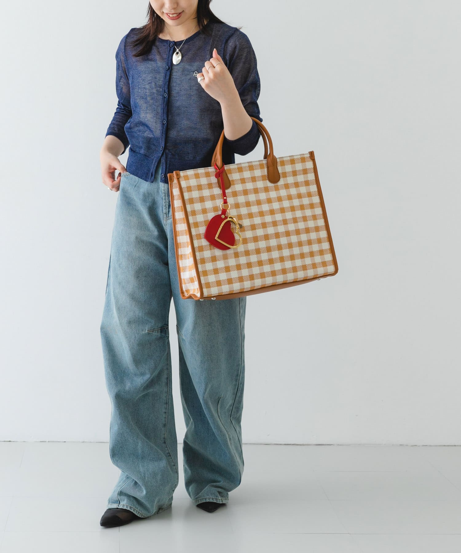 テープショルダービッグトートバッグ BEIGE one
