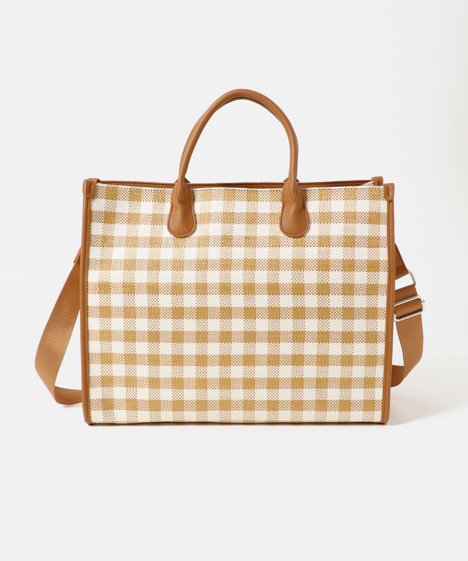 テープショルダービッグトートバッグ BEIGE one