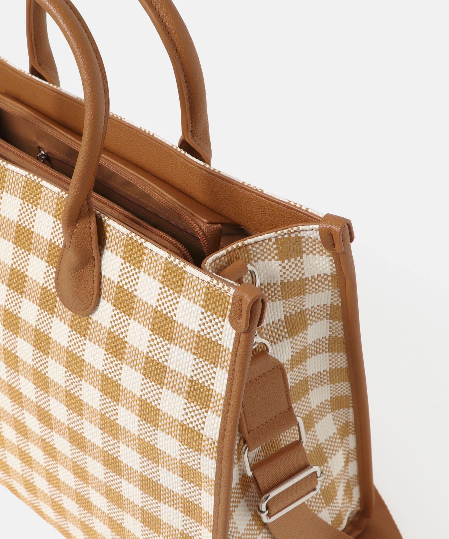 テープショルダービッグトートバッグ BEIGE one