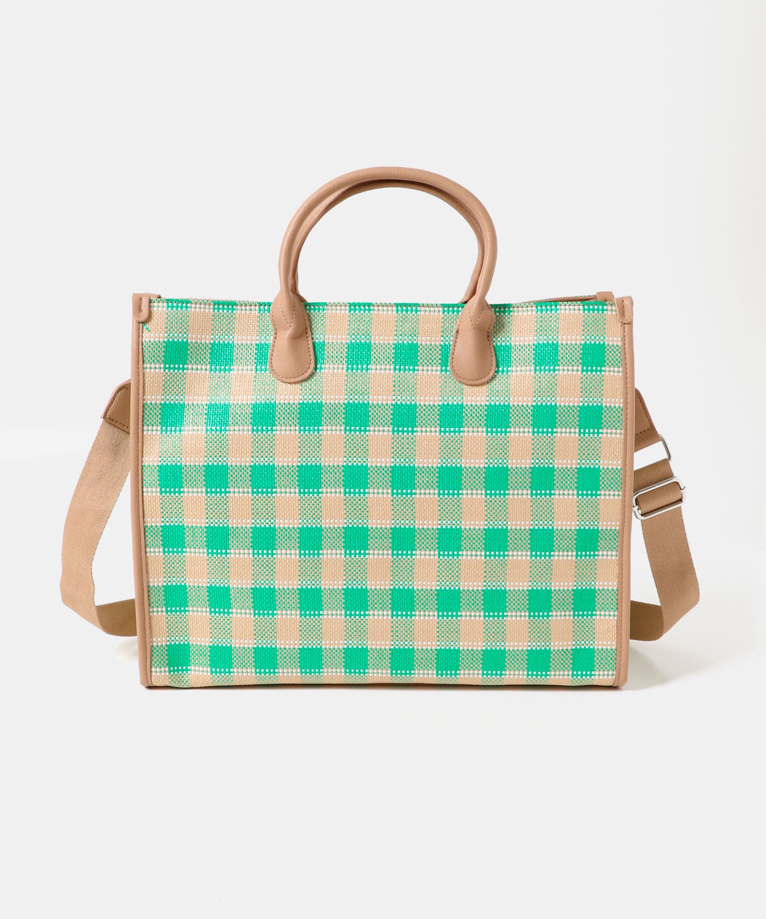 テープショルダービッグトートバッグ GREEN one