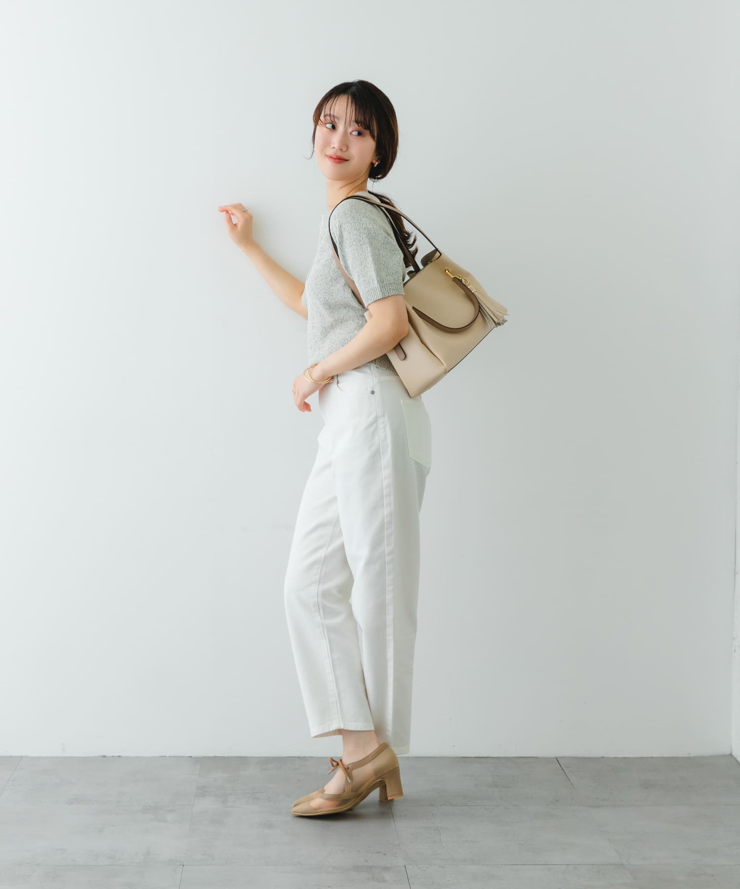 ワイド4WAYトートバッグ ECRU one