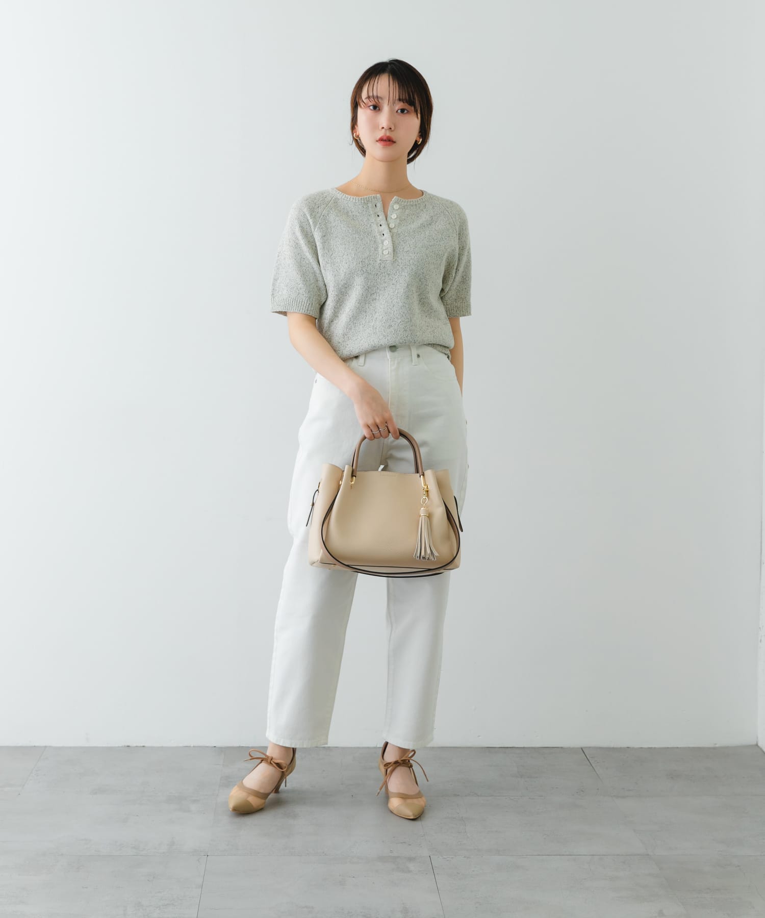 ワイド4WAYトートバッグ ECRU one