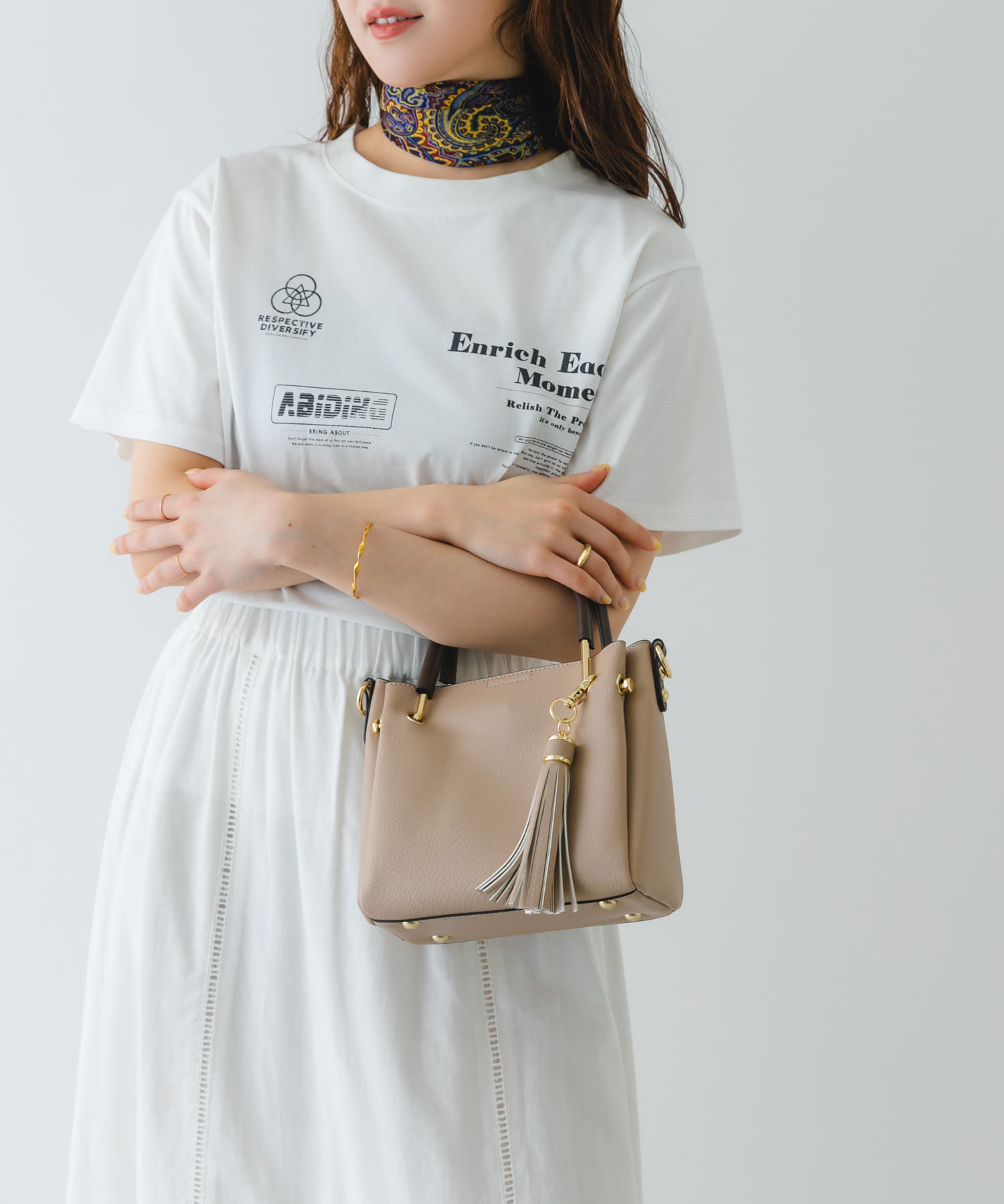 プチ2WAYトートバッグ BEIGE one