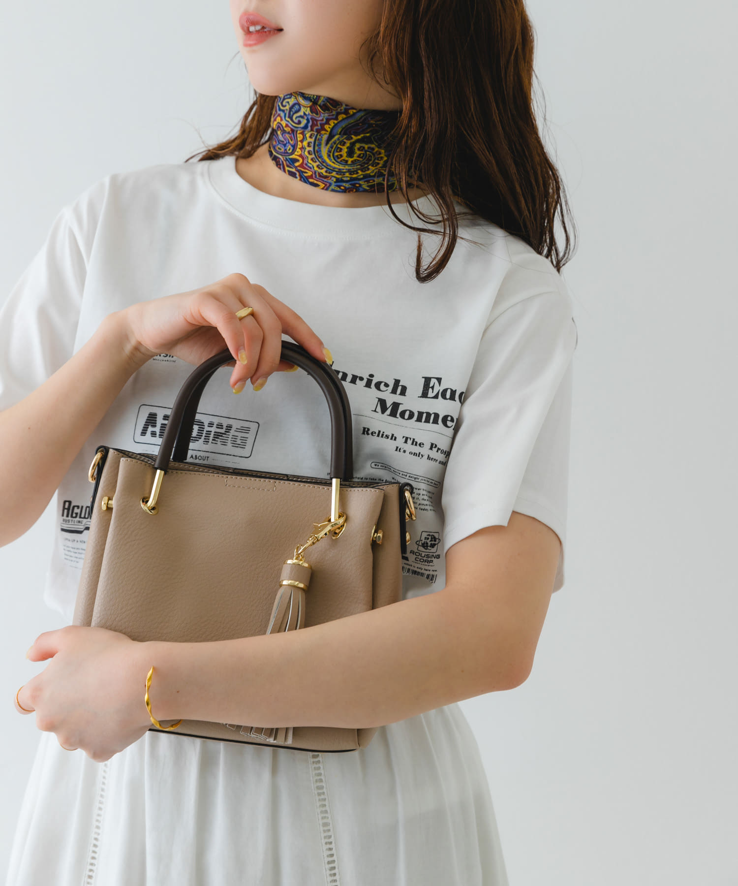 プチ2WAYトートバッグ BEIGE one