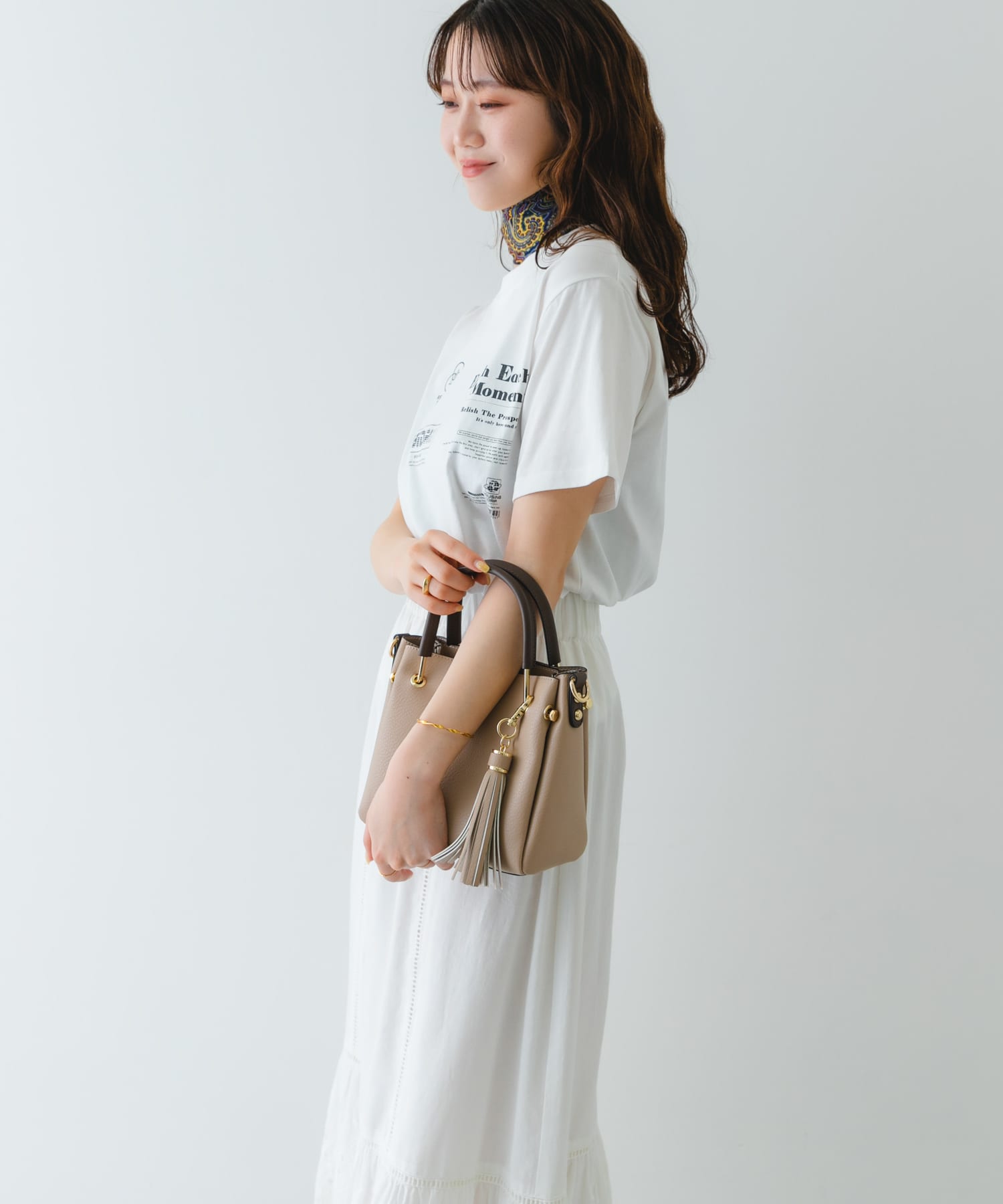プチ2WAYトートバッグ BEIGE one
