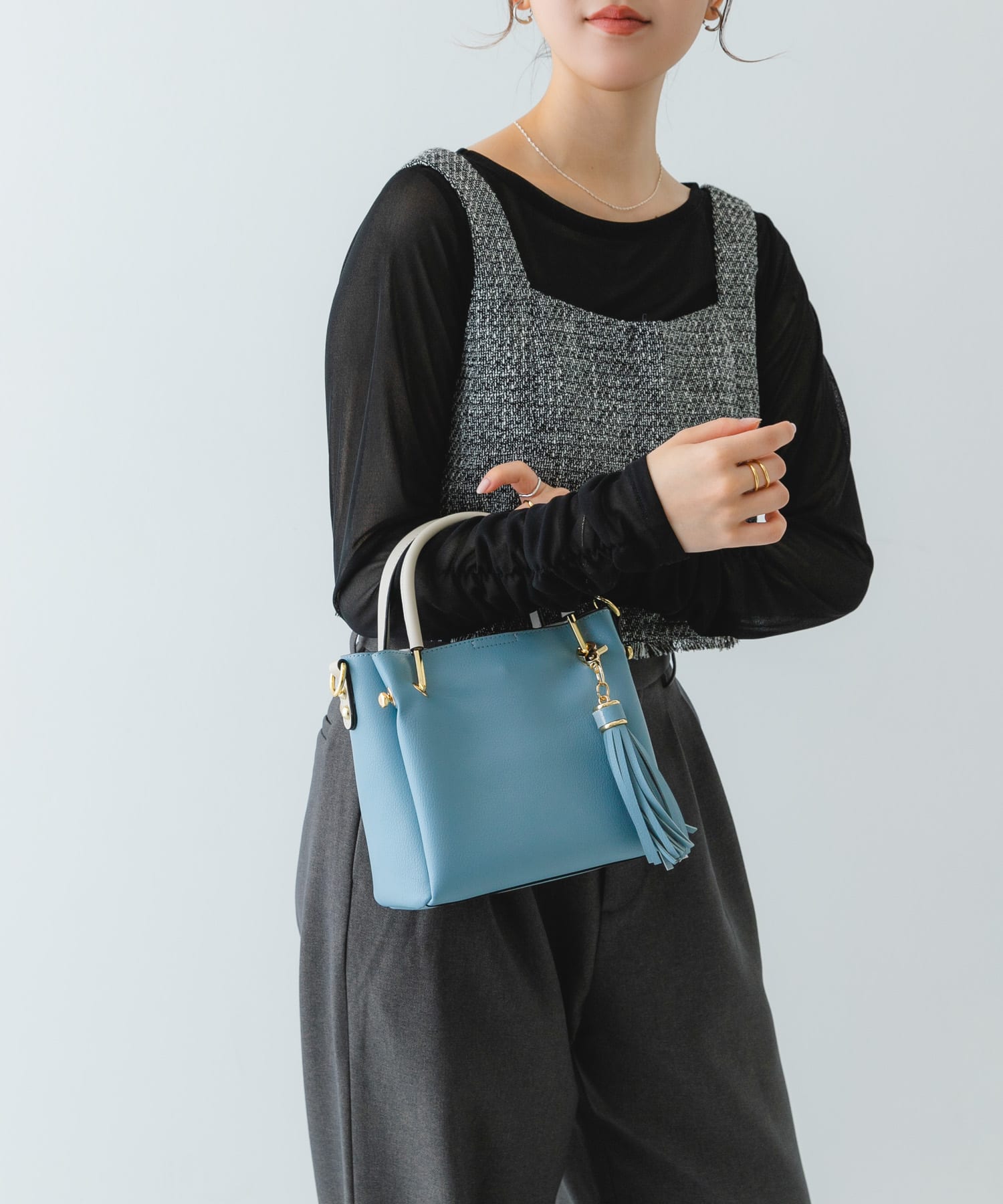 プチ2WAYトートバッグ BLUE one