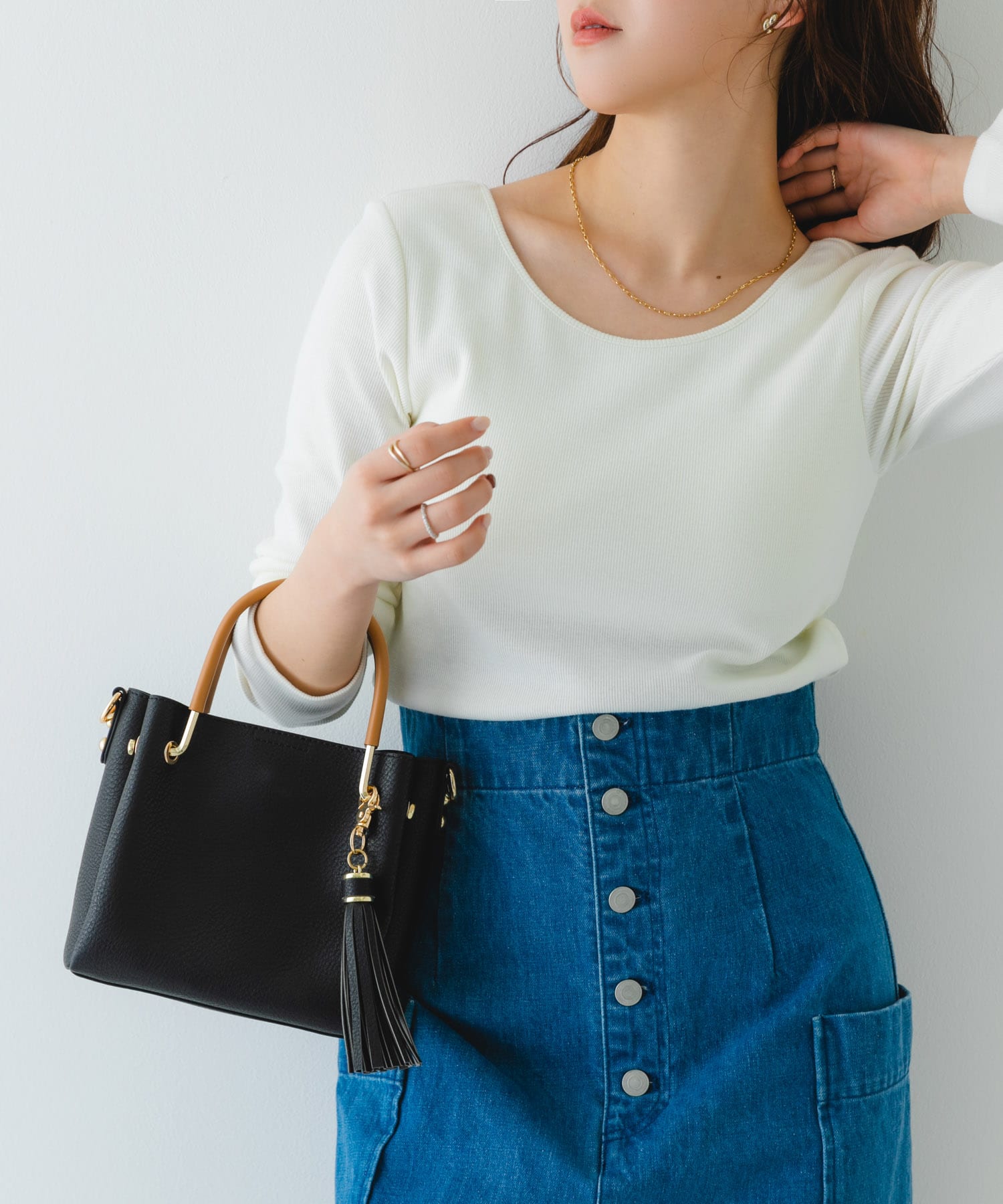 プチ2WAYトートバッグ BLACK one
