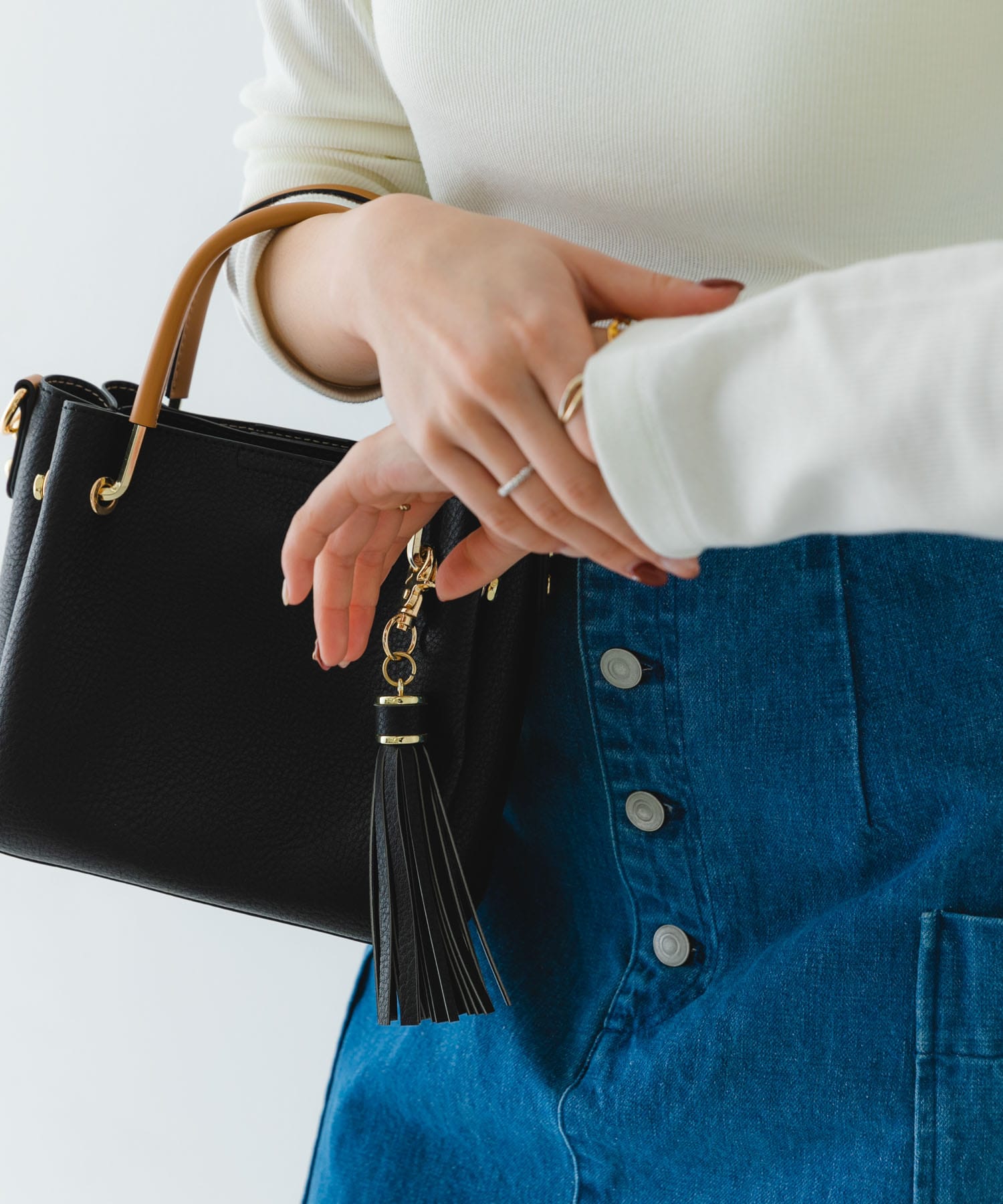 プチ2WAYトートバッグ BLACK one