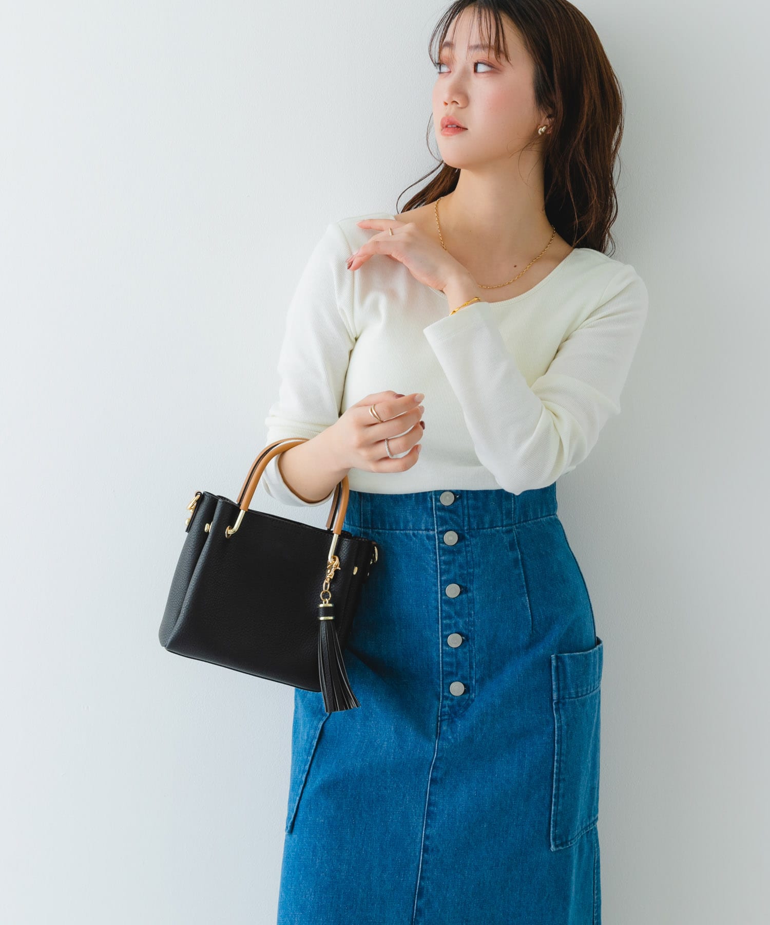 プチ2WAYトートバッグ BLACK one