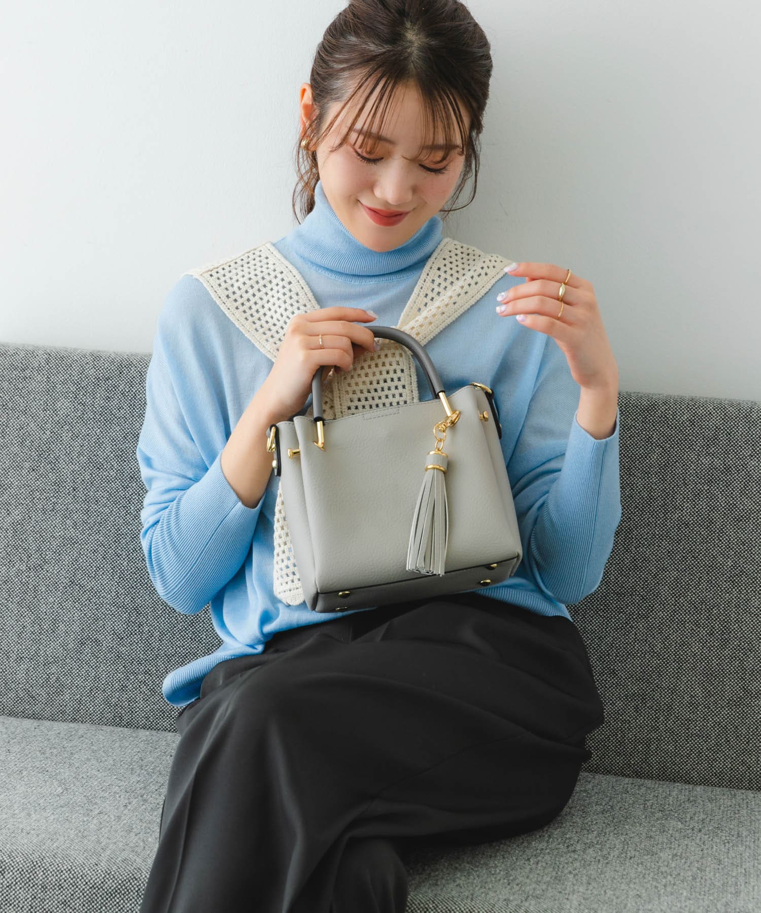 プチ2WAYトートバッグ GRAY one