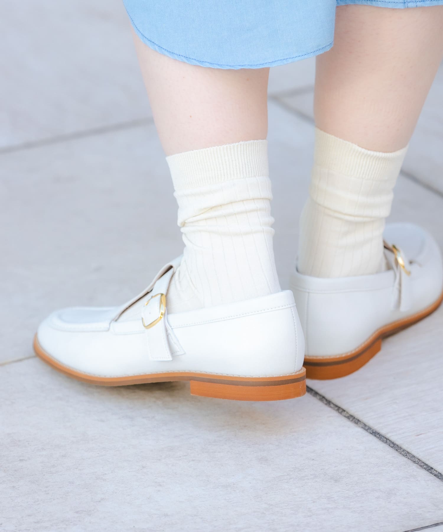 『MADE IN JAPAN』Tストラッププレーンシューズ WHITE 36