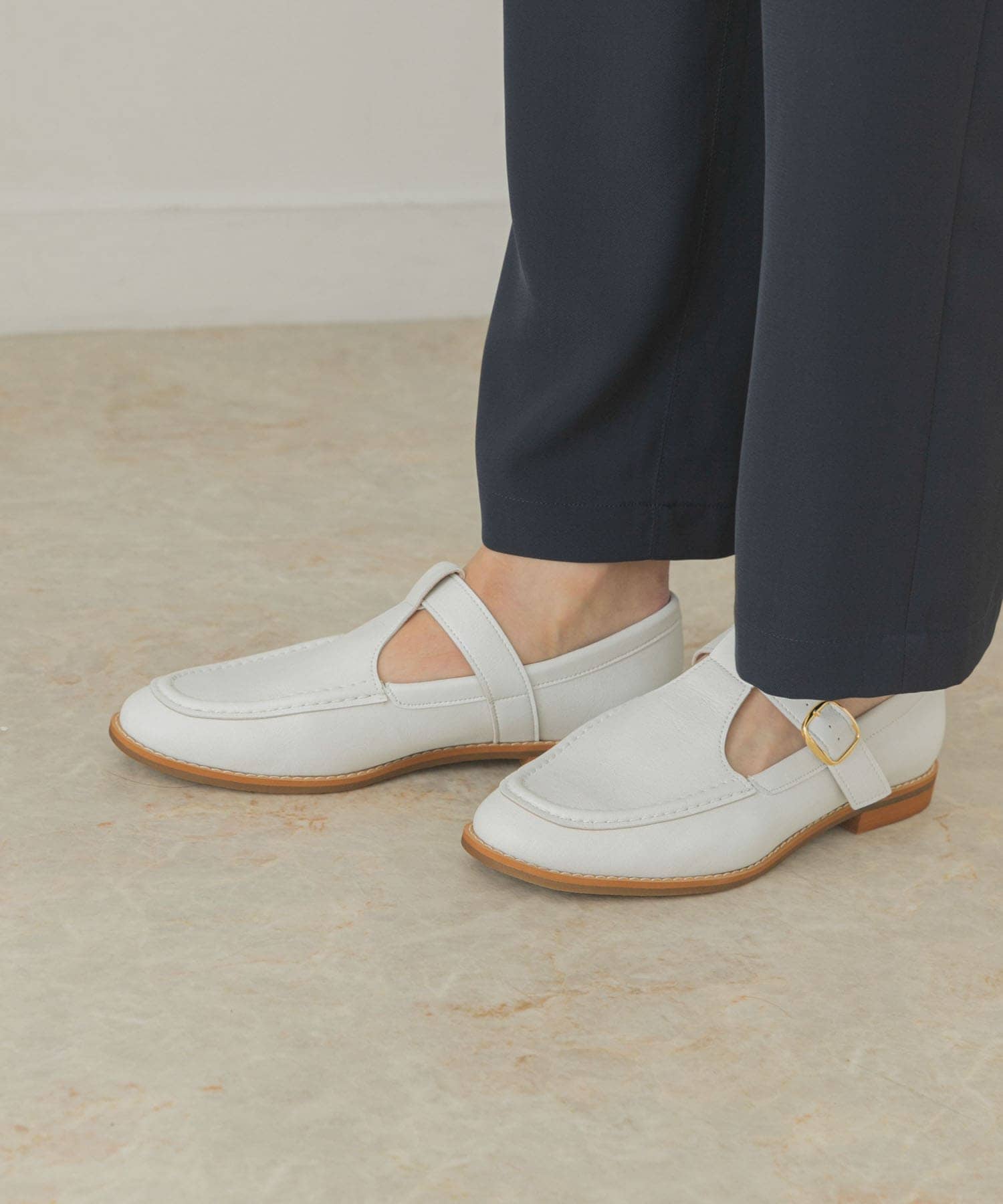 『MADE IN JAPAN』Tストラッププレーンシューズ WHITE 36