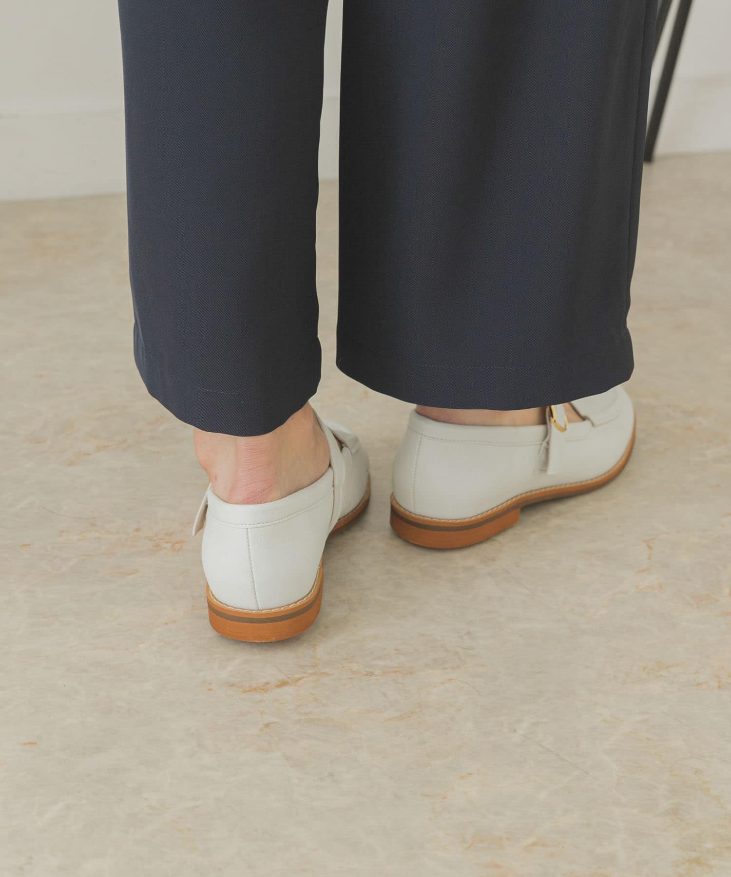 『MADE IN JAPAN』Tストラッププレーンシューズ WHITE 36