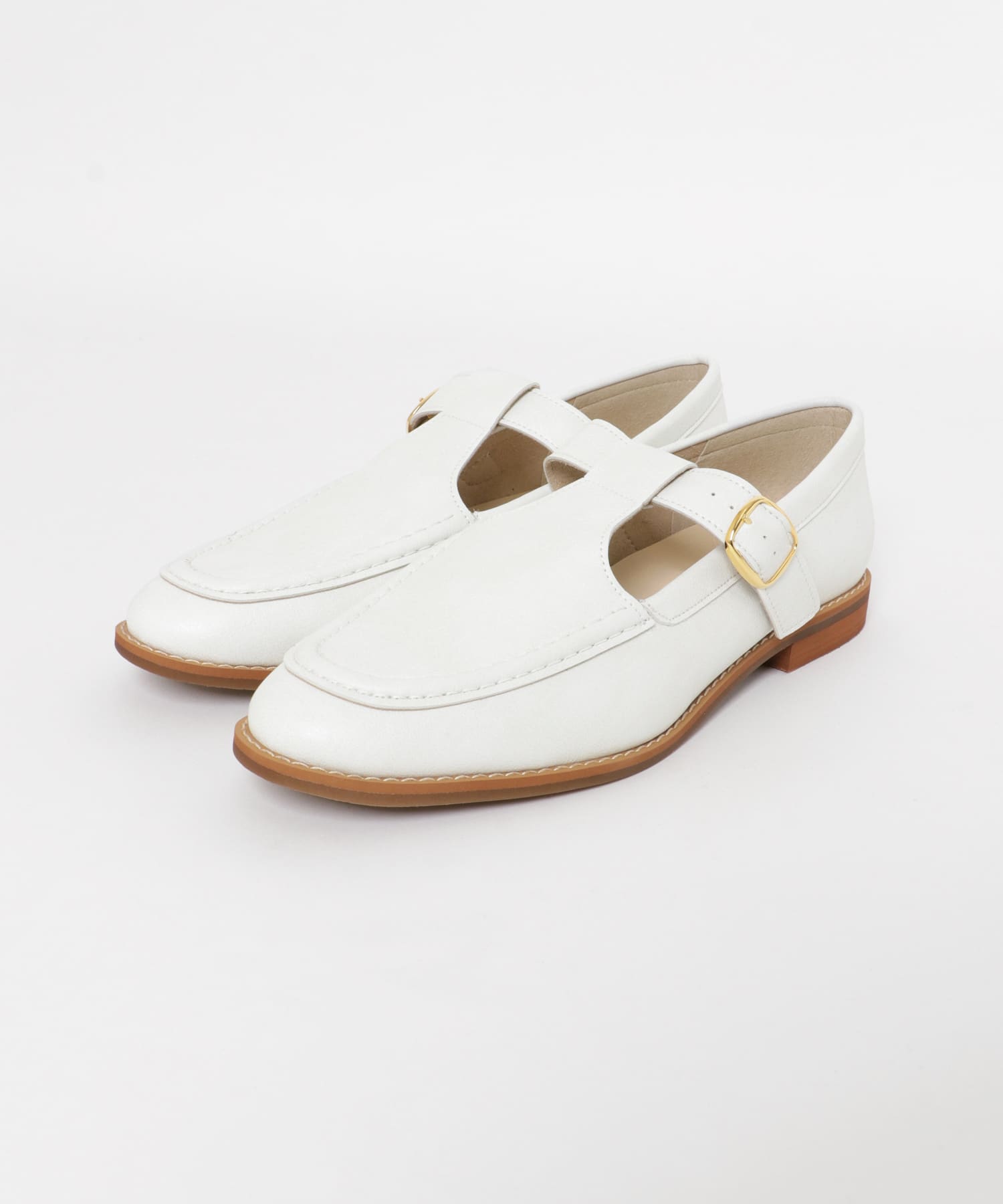 『MADE IN JAPAN』Tストラッププレーンシューズ WHITE 36