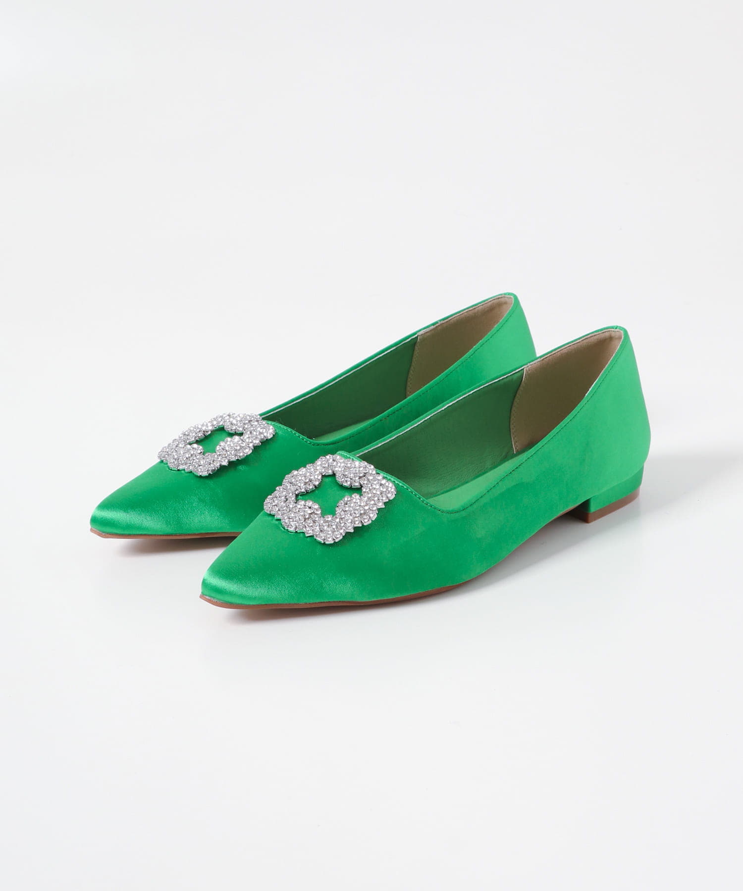 2センチビジュー付パンプス GREEN 36