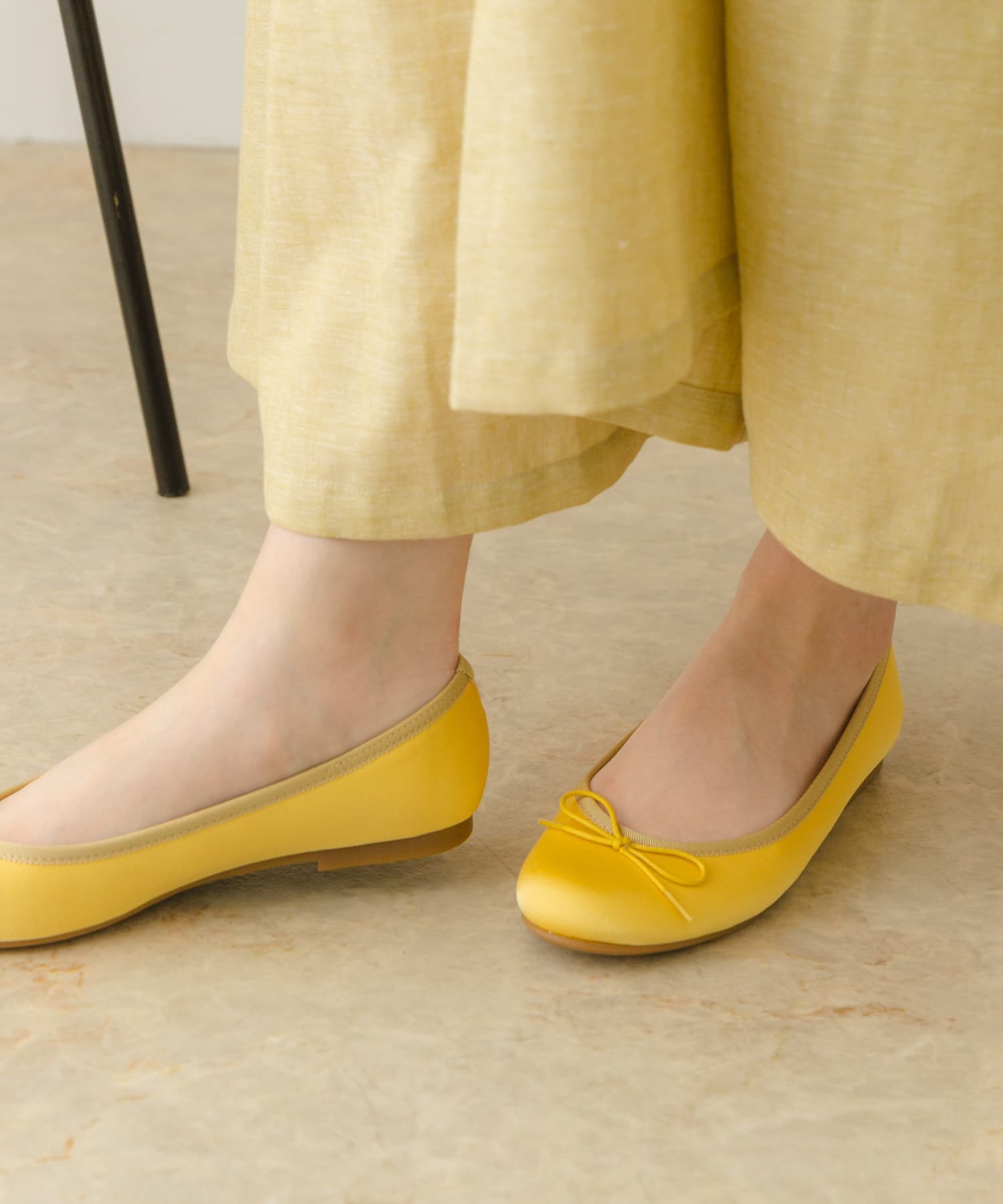 『MADE IN JAPAN』サテンプレーンバレエシューズ YELLOW 36