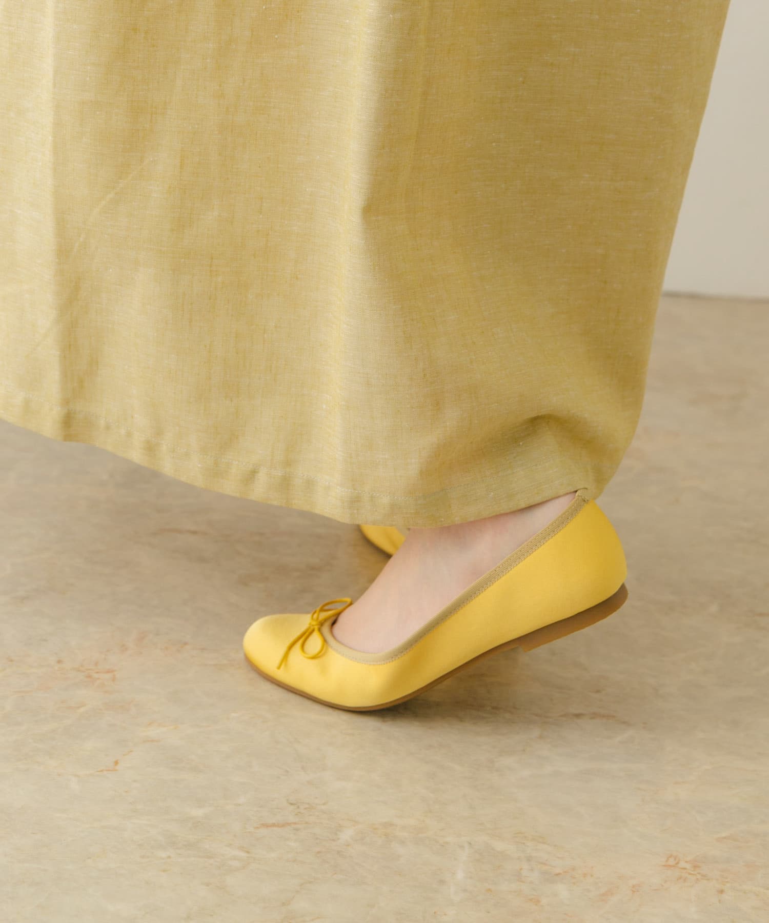 『MADE IN JAPAN』サテンプレーンバレエシューズ YELLOW 36