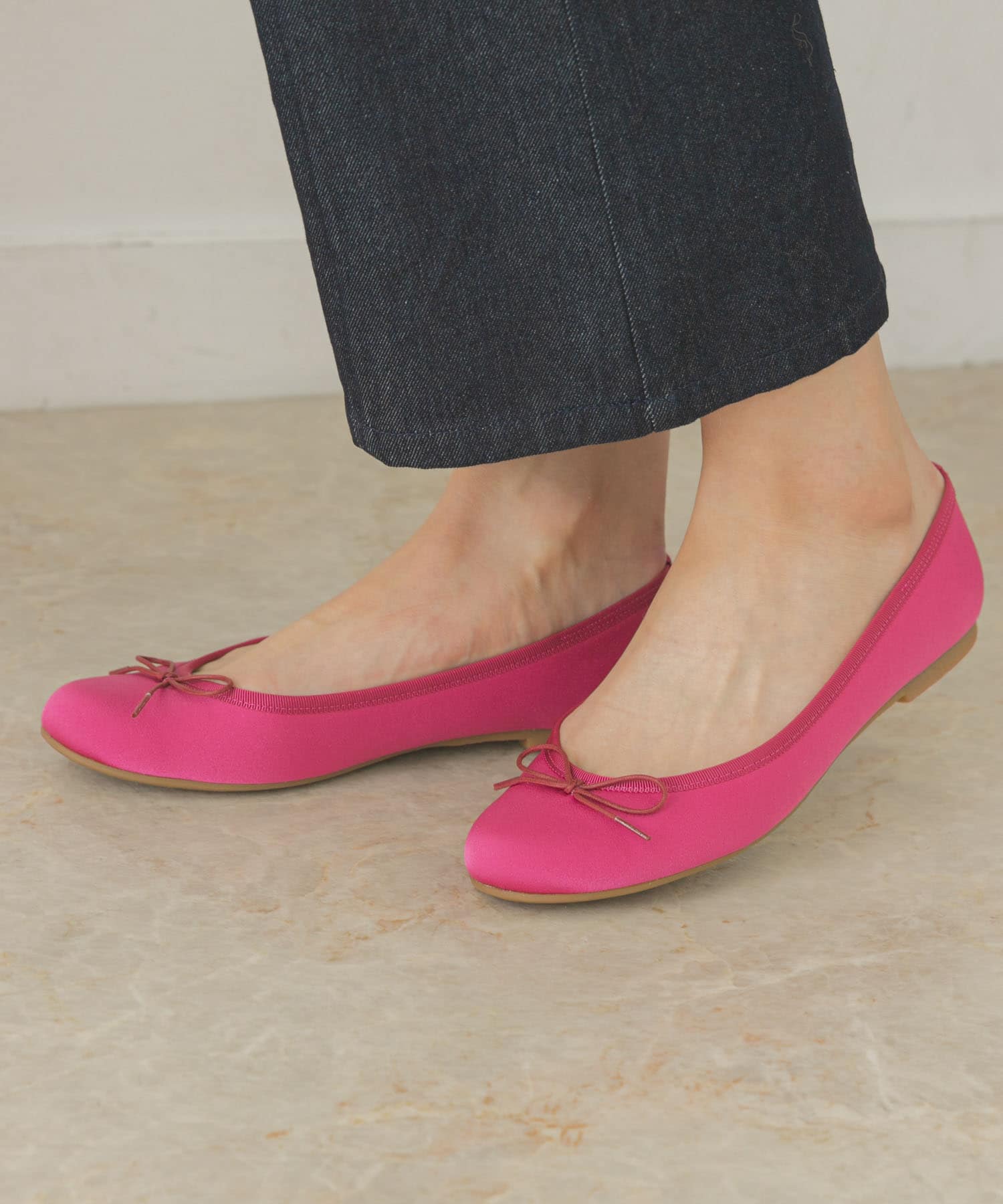 『MADE IN JAPAN』サテンプレーンバレエシューズ PINK 36