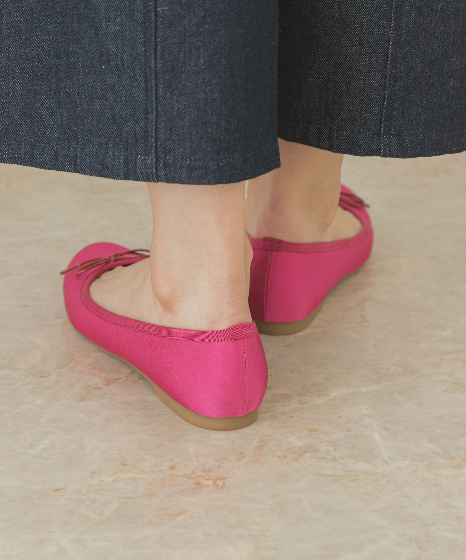 『MADE IN JAPAN』サテンプレーンバレエシューズ PINK 36