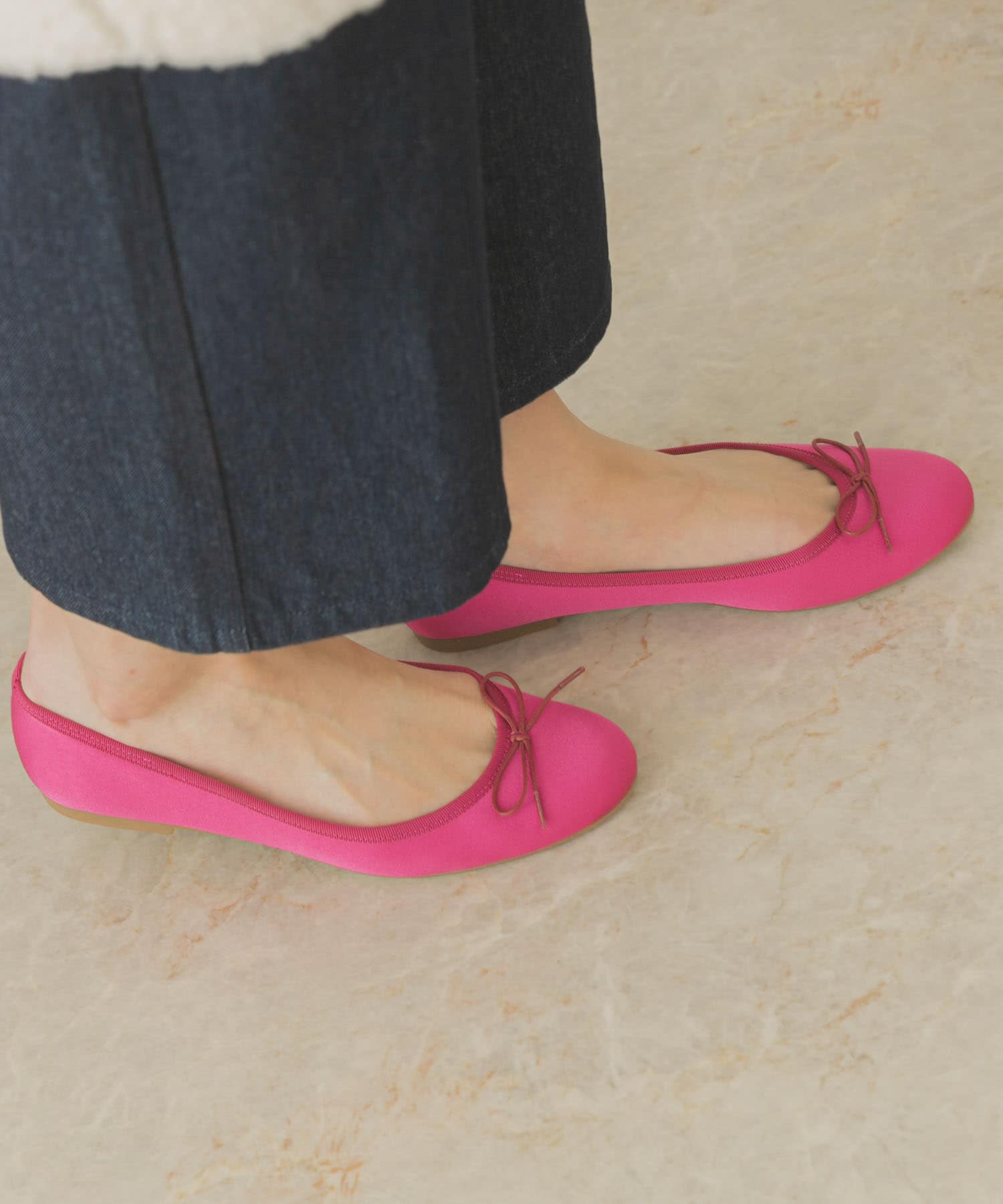 『MADE IN JAPAN』サテンプレーンバレエシューズ PINK 36
