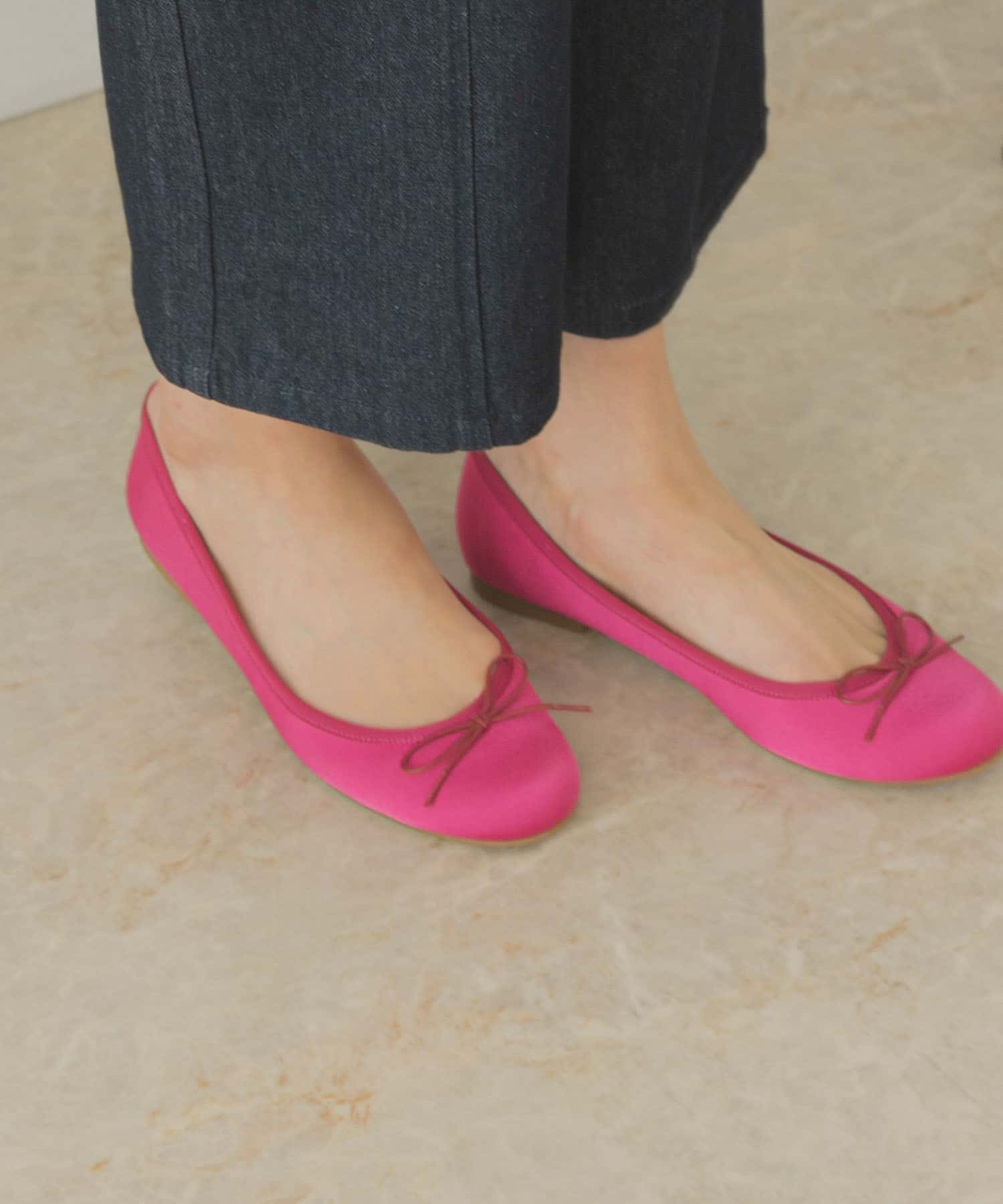 『MADE IN JAPAN』サテンプレーンバレエシューズ PINK 36