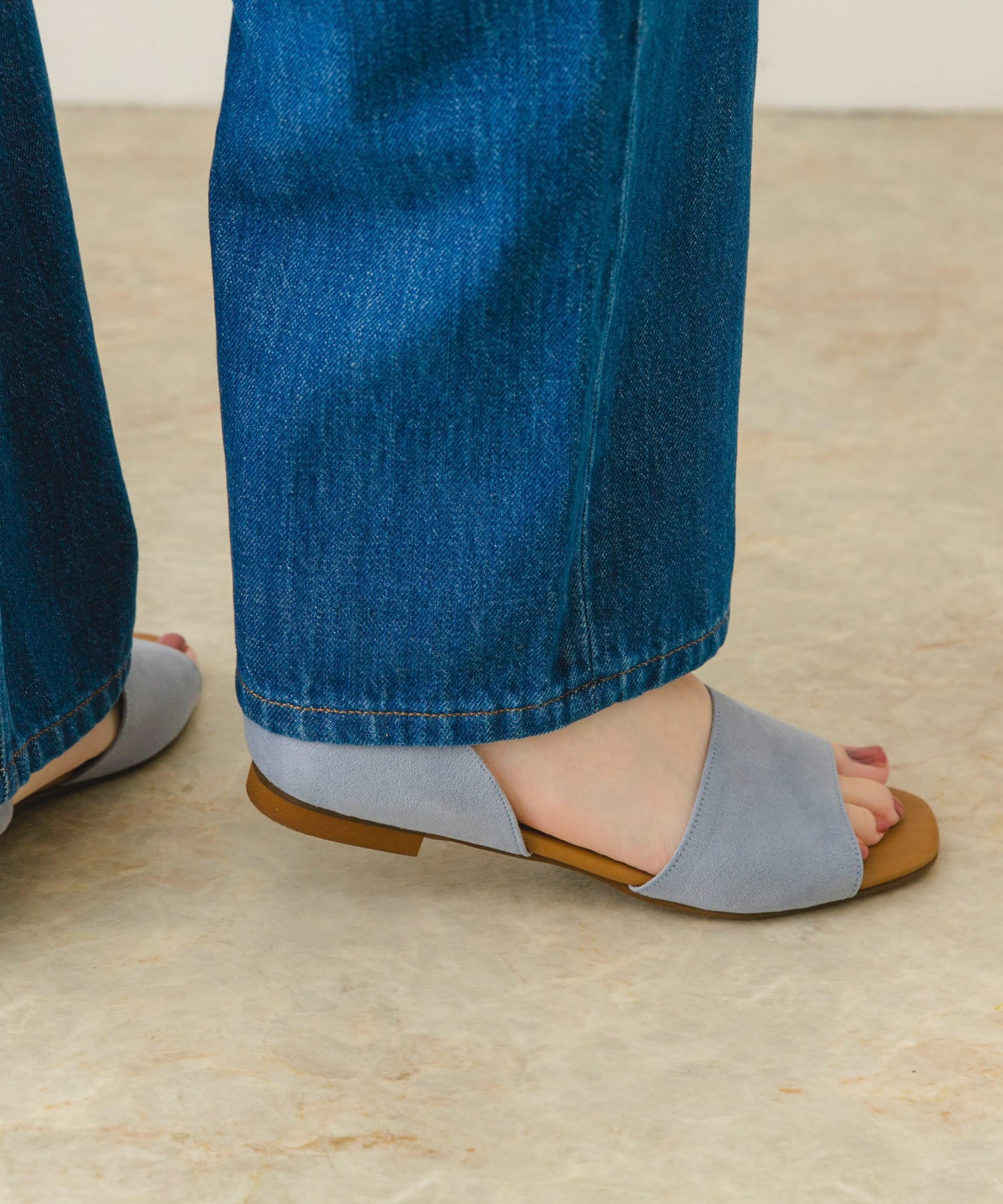 『MADE IN JAPAN』セパレートフラットサンダル L.BLUE 36