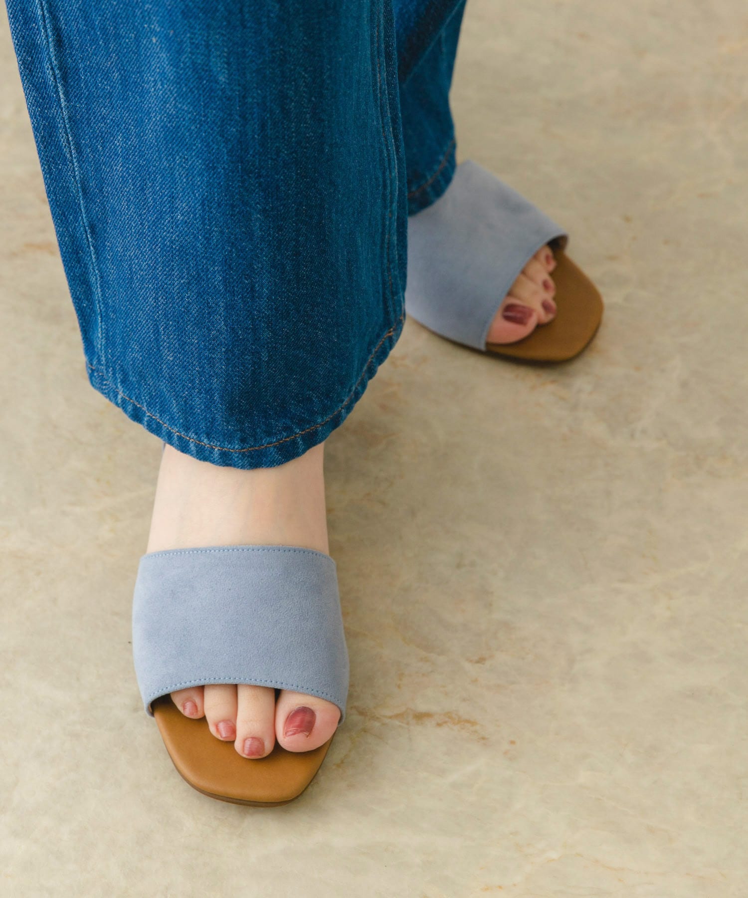 『MADE IN JAPAN』セパレートフラットサンダル L.BLUE 36